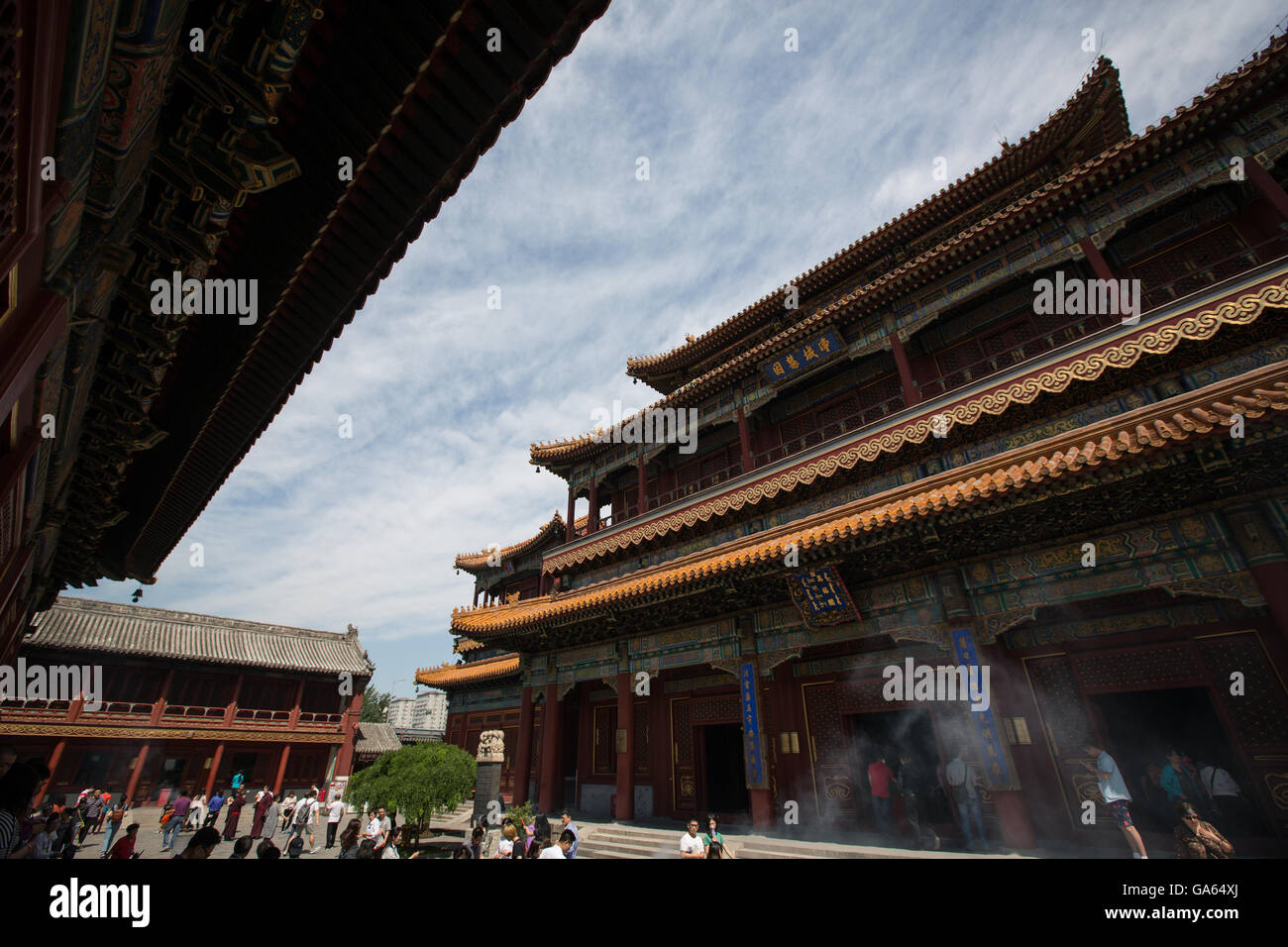 Temple de Yonghe, également connu sous le nom de Temple du Lama ou lamaserie, à Pékin, en Chine. Banque D'Images