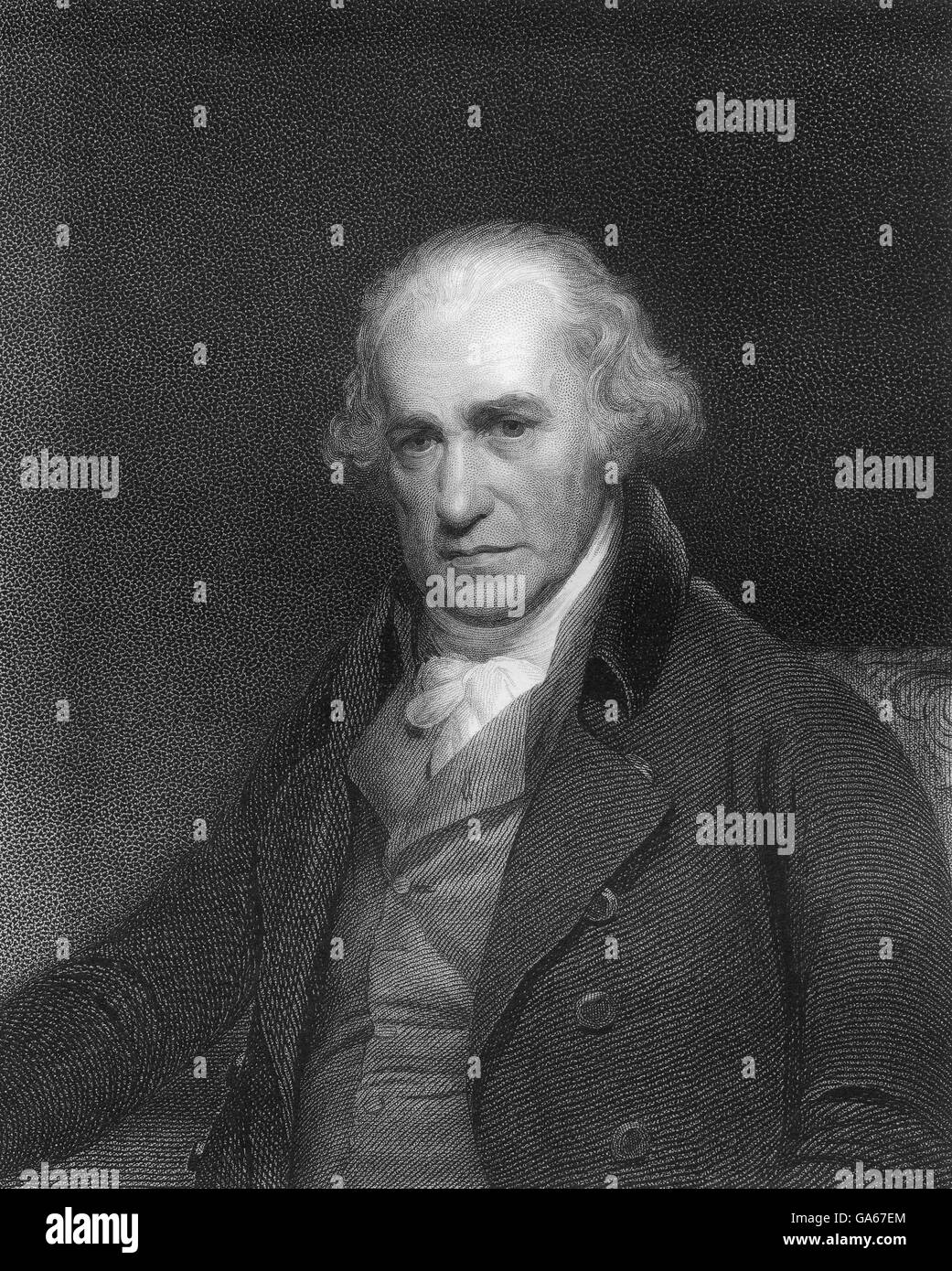 James Watt, 1736 - 1819, l'inventeur écossais de la machine à vapeur Banque D'Images