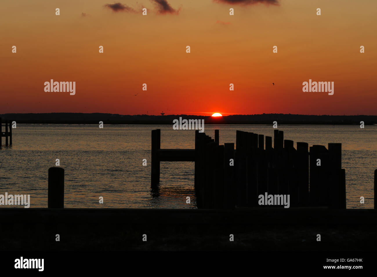 Coucher de soleil sur Chincoteague Banque D'Images