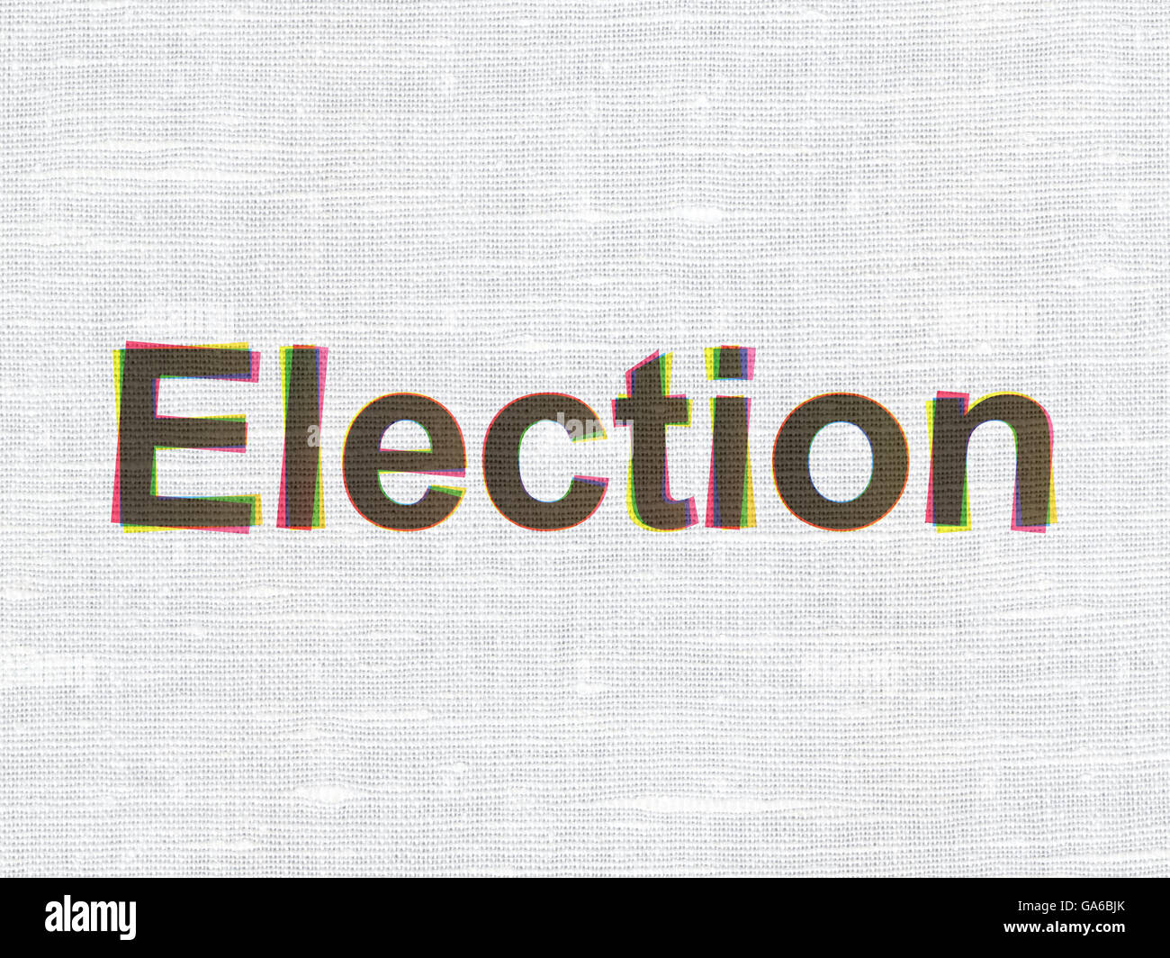 Concept politique : Elections sur du tissu texture background Banque D'Images