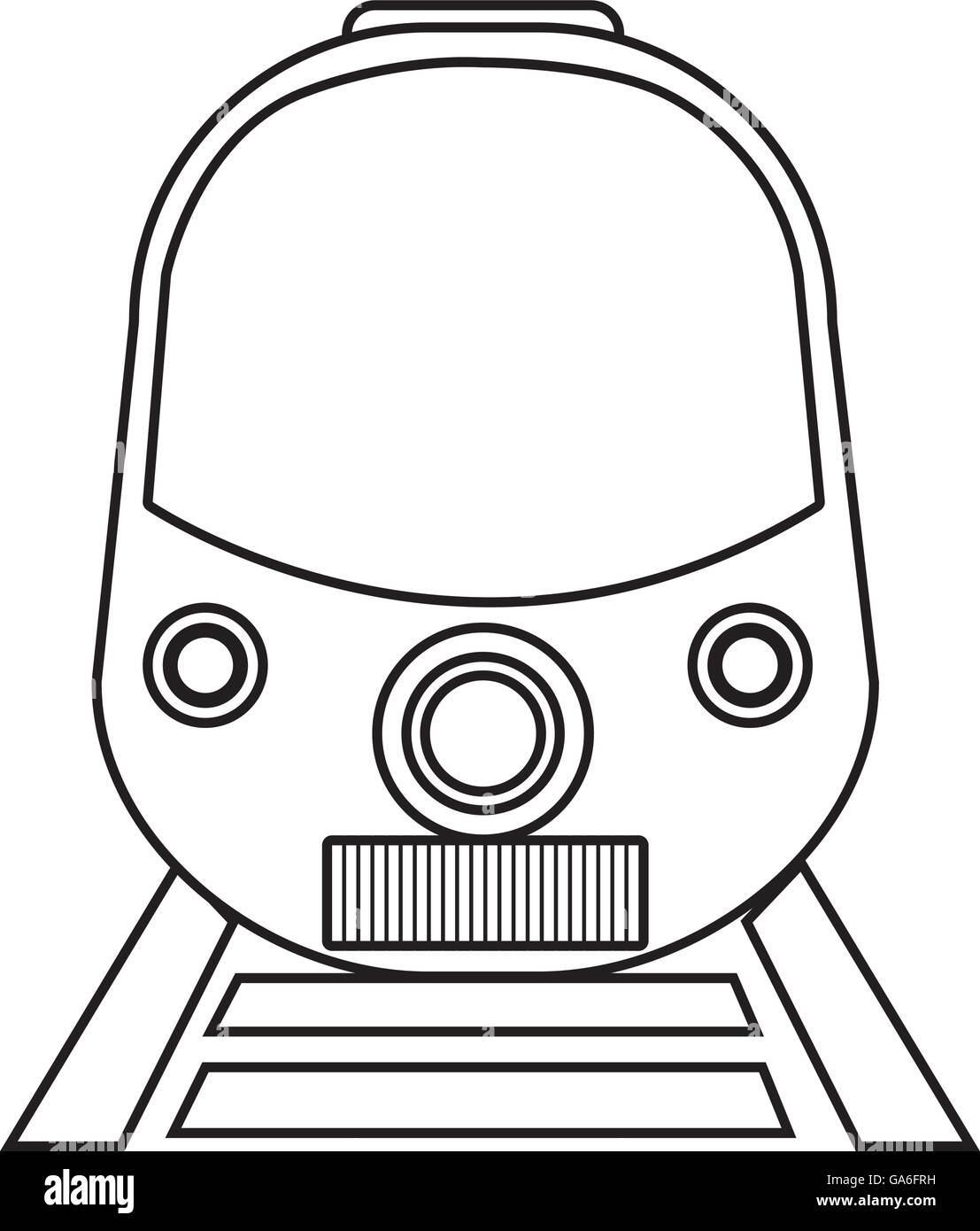 Icône train en noir et blanc. Illustration de Vecteur