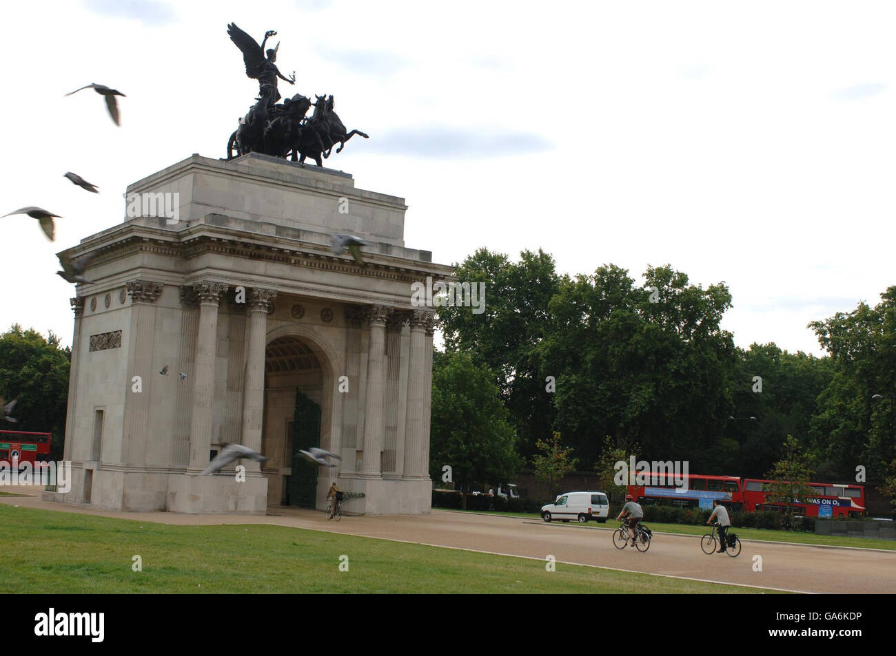 Bourse de Londres. Vue générale de Wellington Arch, centre de Londres. Banque D'Images