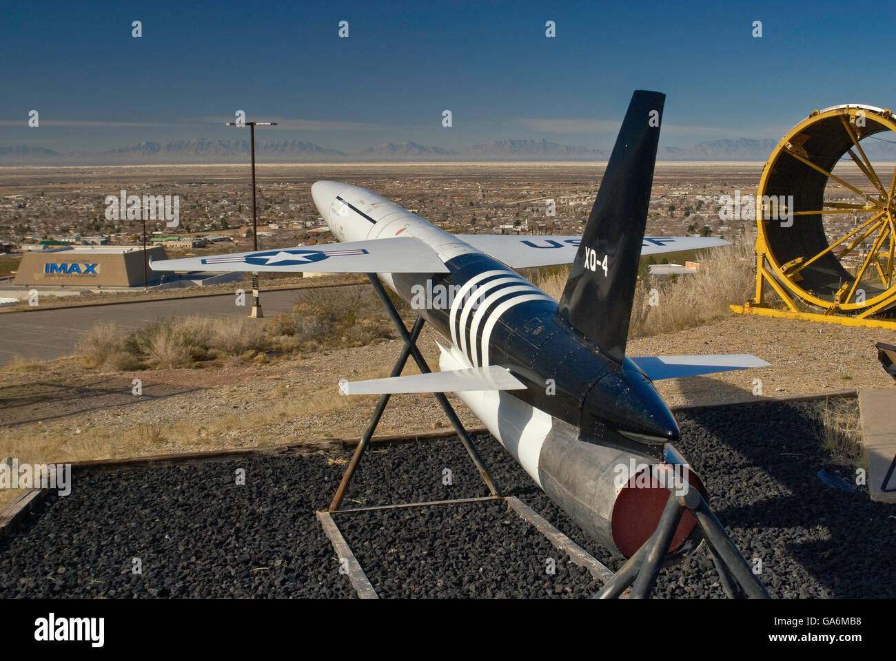 Drone XQ-4 au Musée de l'histoire spatiale à Alamogordo, Nouveau Mexique, USA Banque D'Images