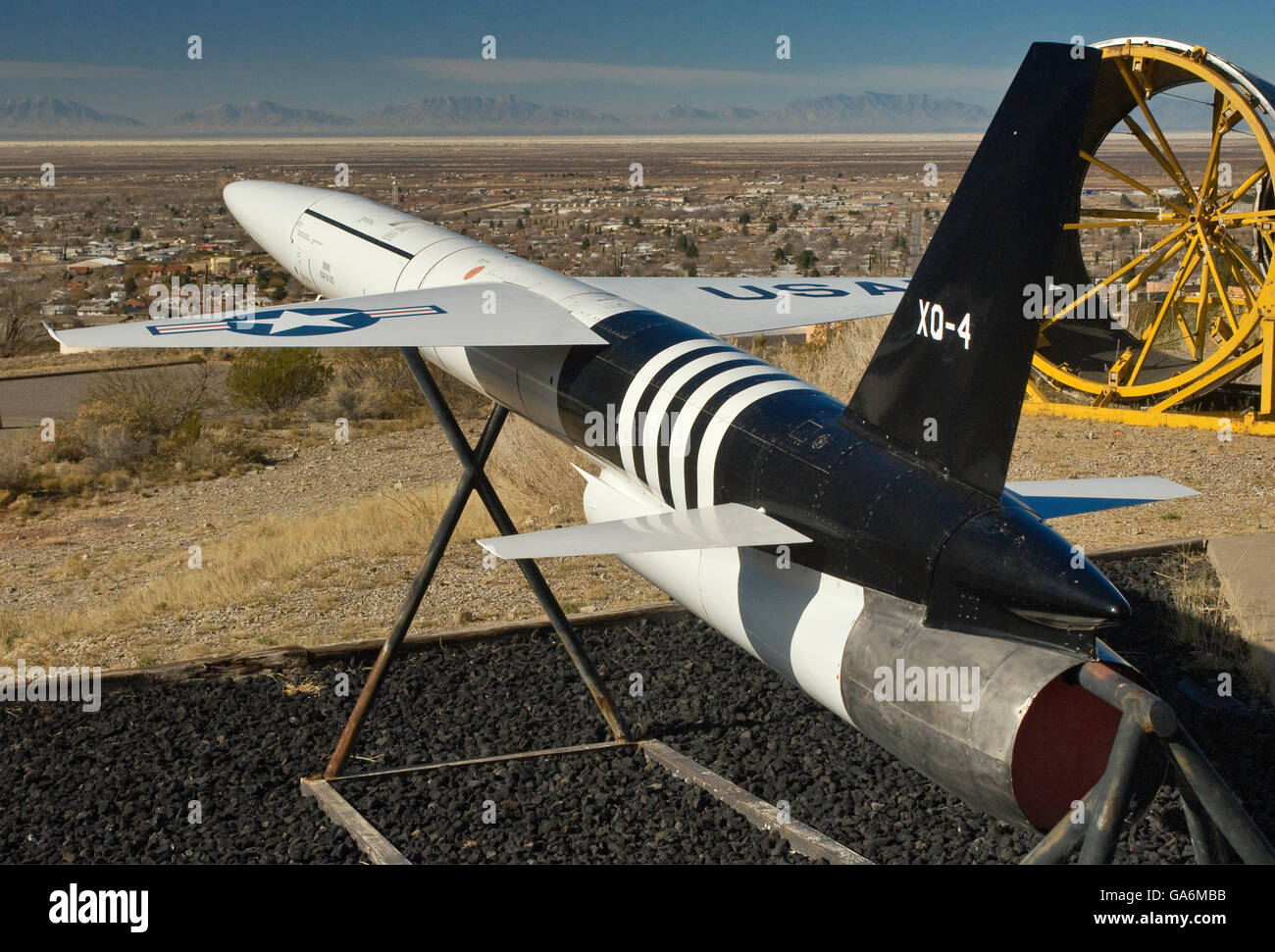 Drone XQ-4 au Musée de l'histoire spatiale à Alamogordo, Nouveau Mexique, USA Banque D'Images