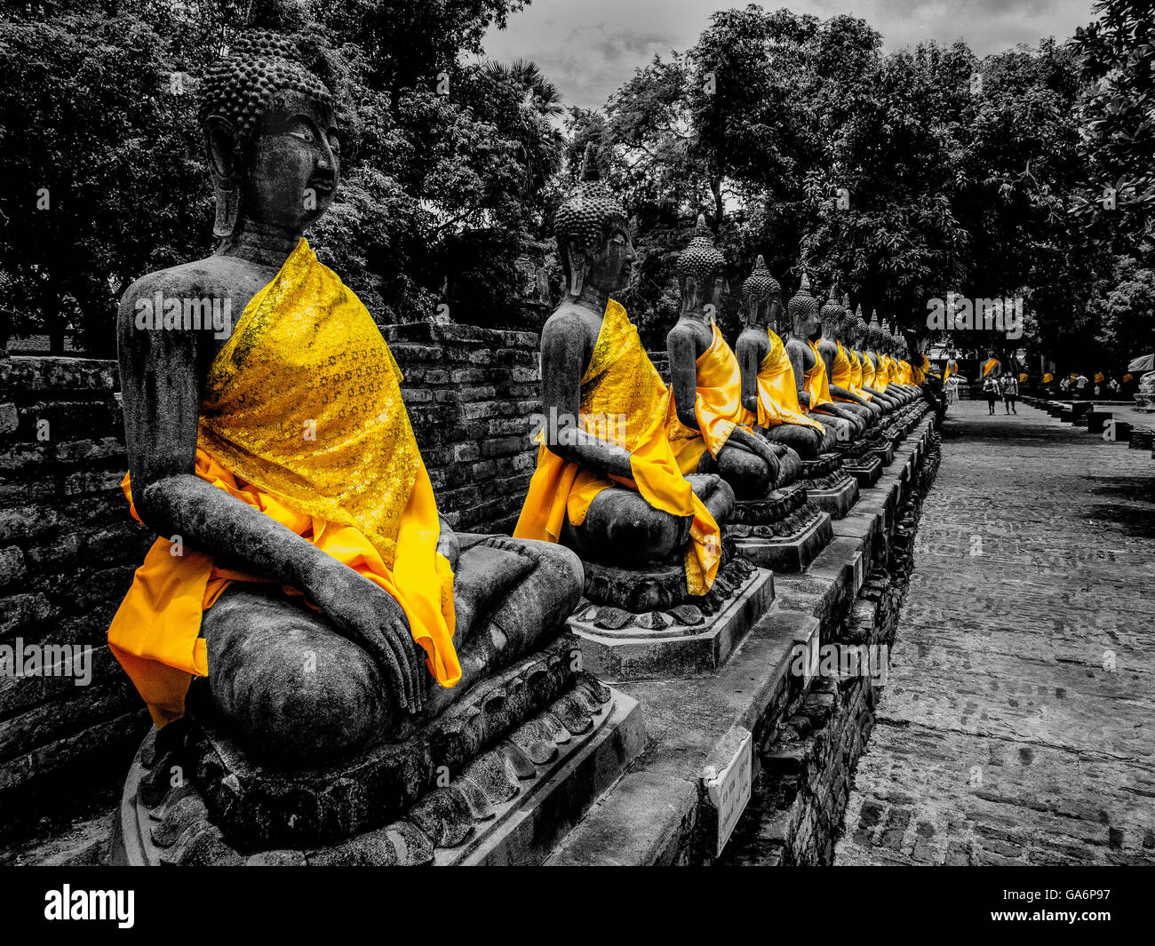 Statue de Bouddha Wat Phanan Choeng Ayutthaya Thaïlande Banque D'Images