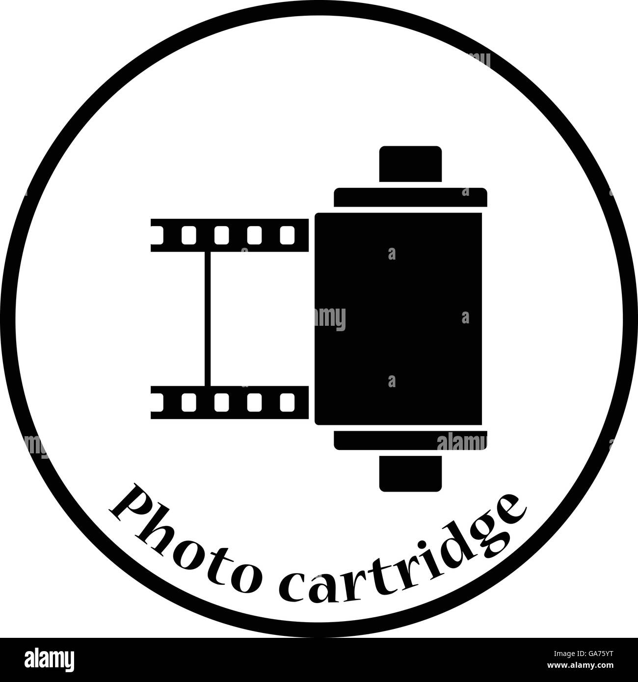 Cartouche photo Icône du tambour. Cercle mince de conception. Vector illustration. Illustration de Vecteur