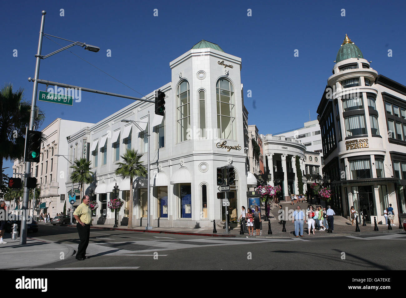 Actions AUX ÉTATS-UNIS.Vue sur Rodeo Drive à Beverly Hills, Los Angeles. Banque D'Images