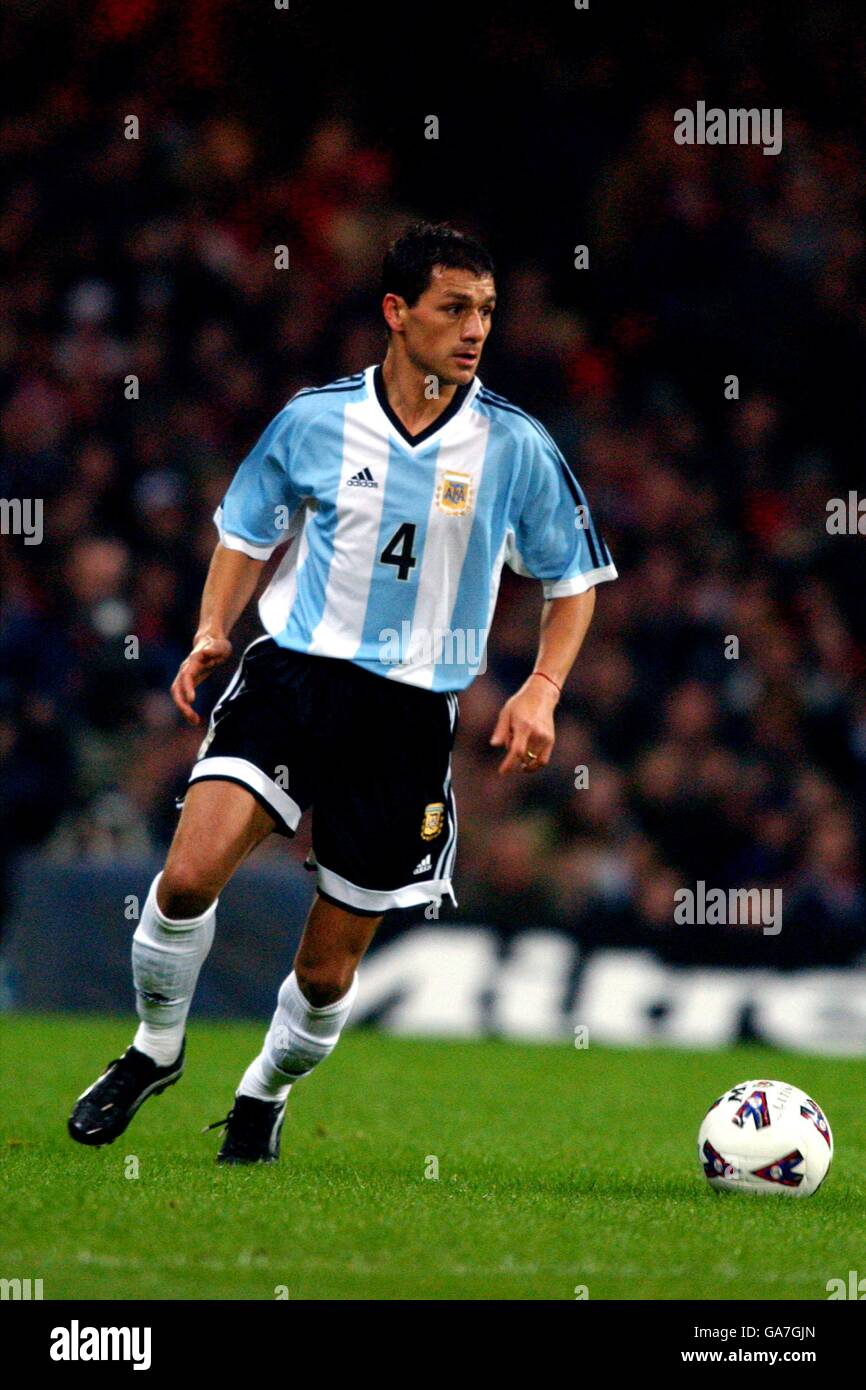Football international - amical - pays de Galles / Argentine. Nelson Vivas, Argentine Banque D'Images
