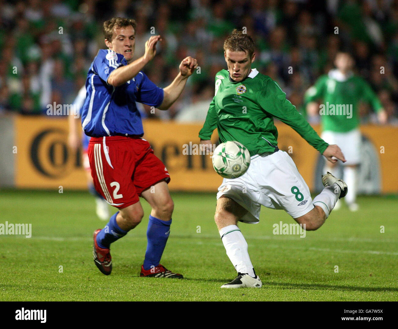 Soccer - Championnat d'Europe UEFA 2008 Qualifications - Groupe D - Irlande du Nord v Liechtenstein - Windsor Park Banque D'Images