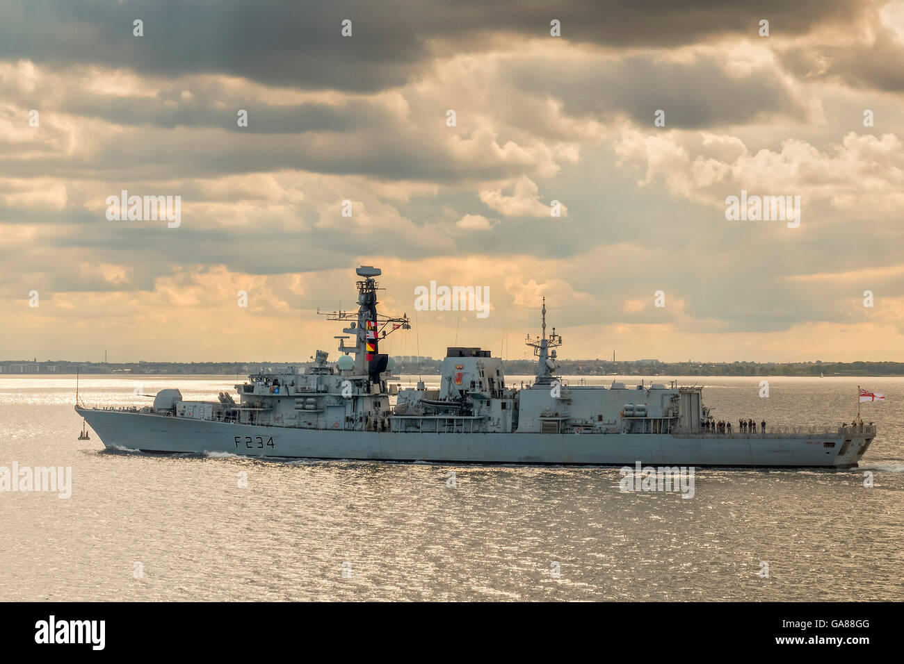 Navire de guerre britannique Iron Duke près de Copenhague, Danemark Banque D'Images