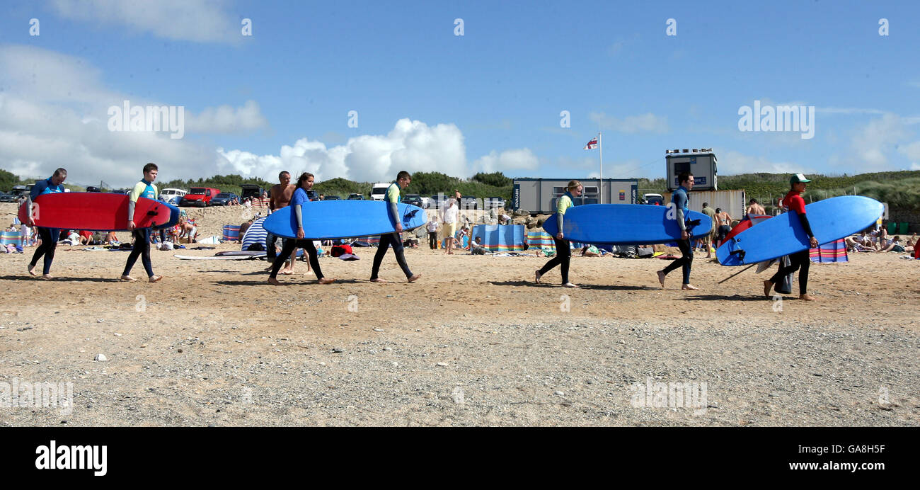 - Plage de Fistral Newquay Banque D'Images