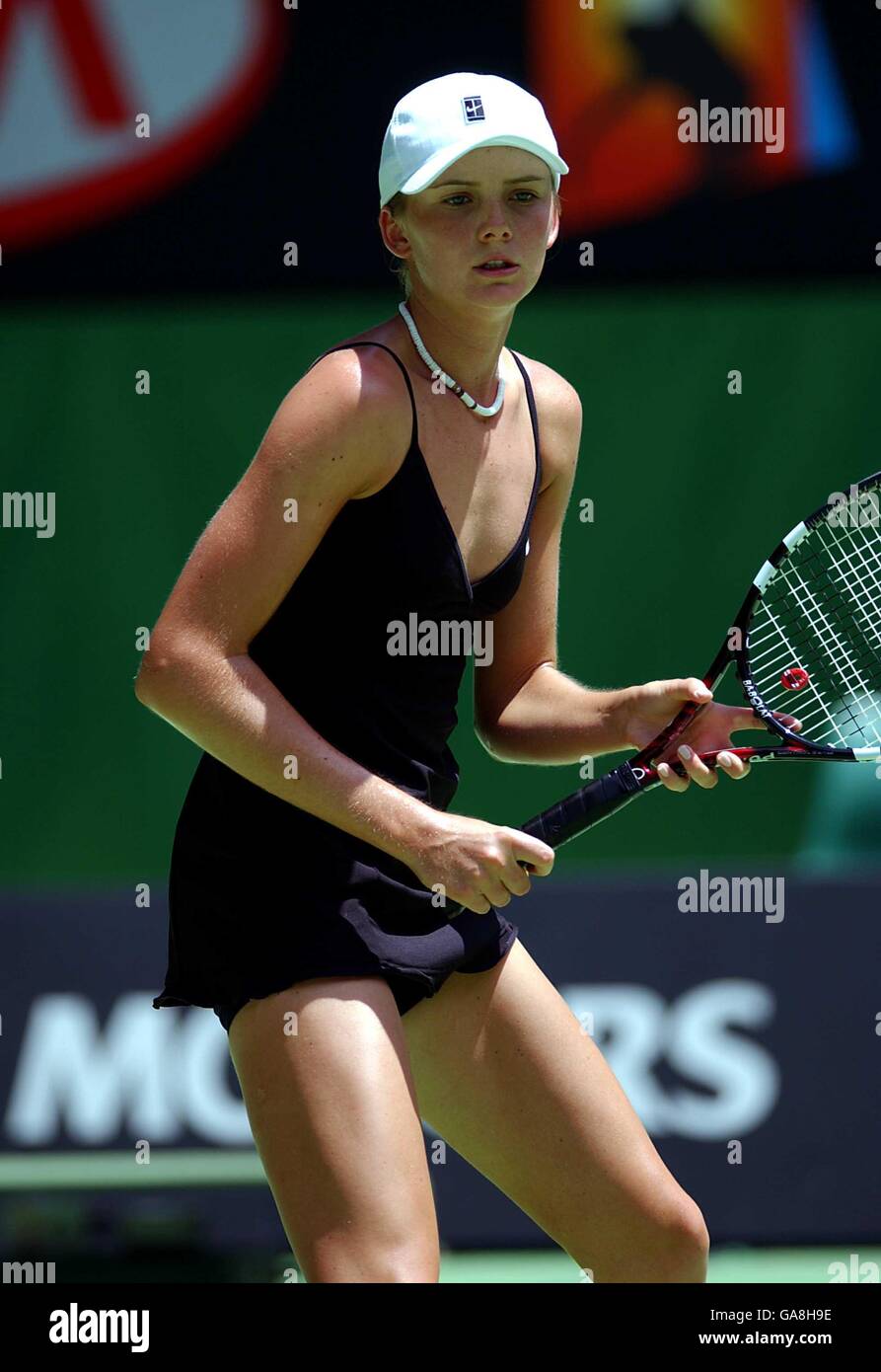 Daniela Hantuchova lors de son double match final avec Arantxa Sanchez Vicario Banque D'Images