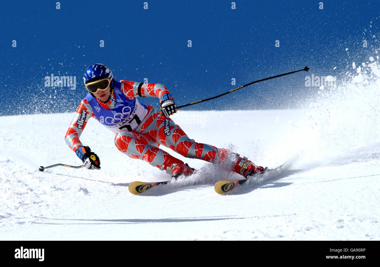 - Jeux Olympiques d'hiver de Salt Lake City 2002 - Ski Allpine - le slalom géant féminin Banque D'Images