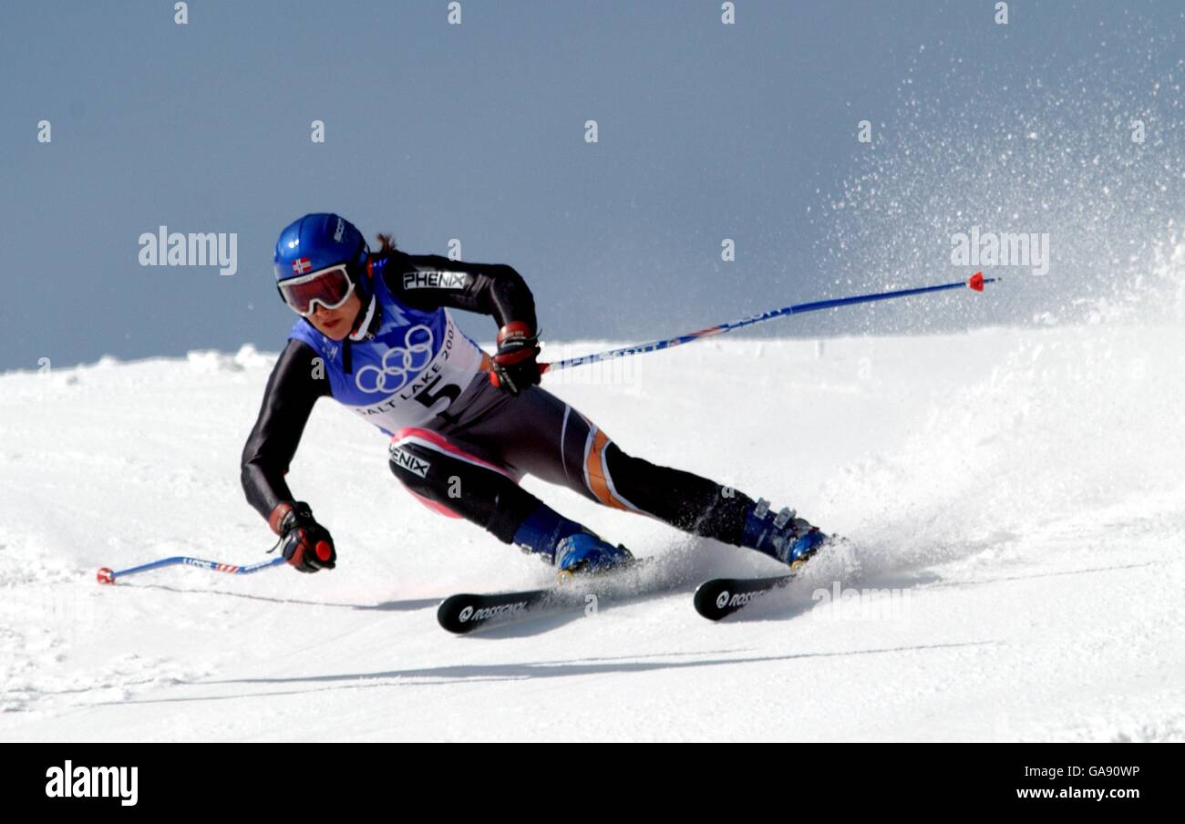- Jeux Olympiques d'hiver de Salt Lake City 2002 - Ski Allpine - le slalom géant féminin Banque D'Images