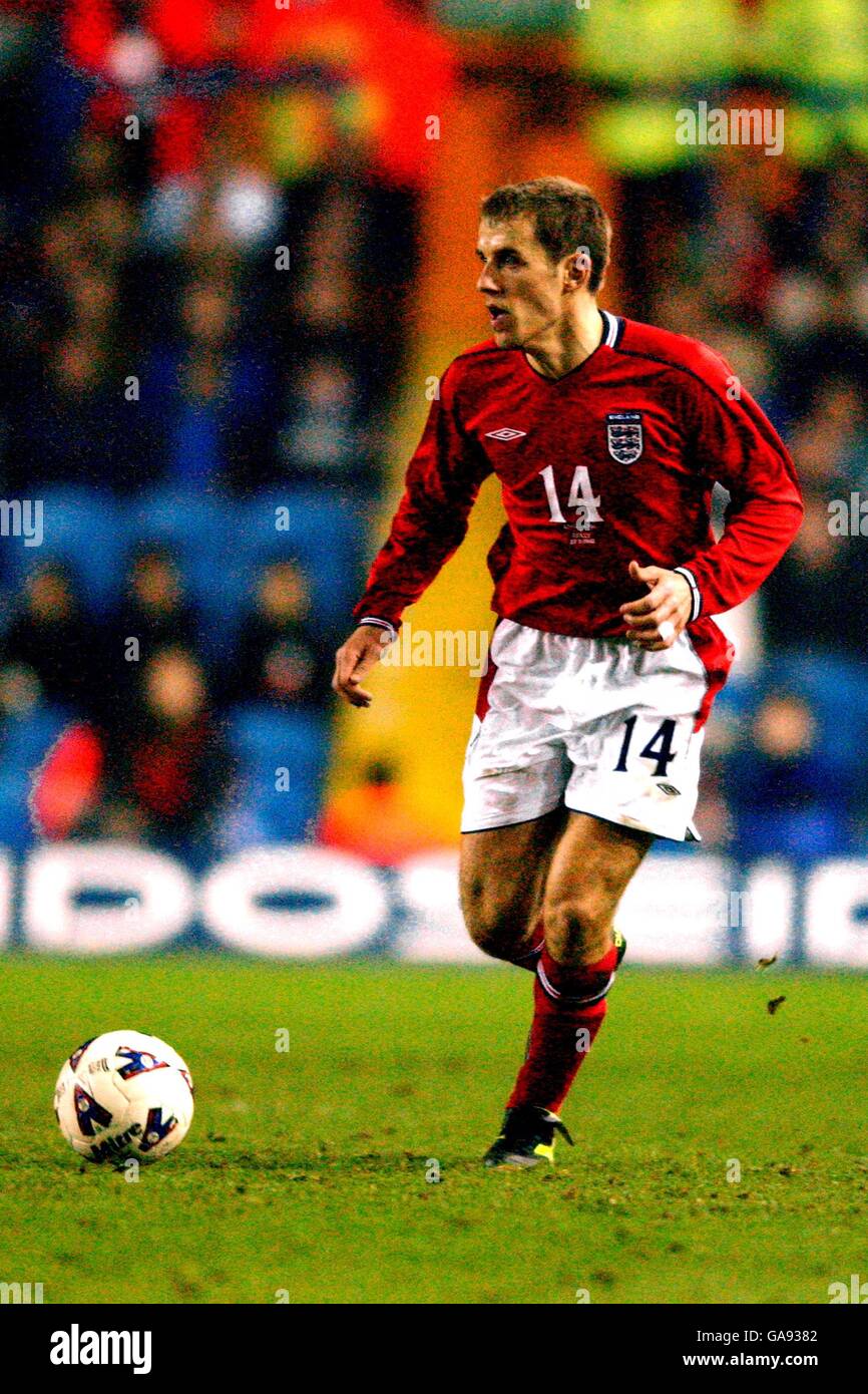 Football international - amical - Angleterre / Italie. Phil Neville en Angleterre Banque D'Images