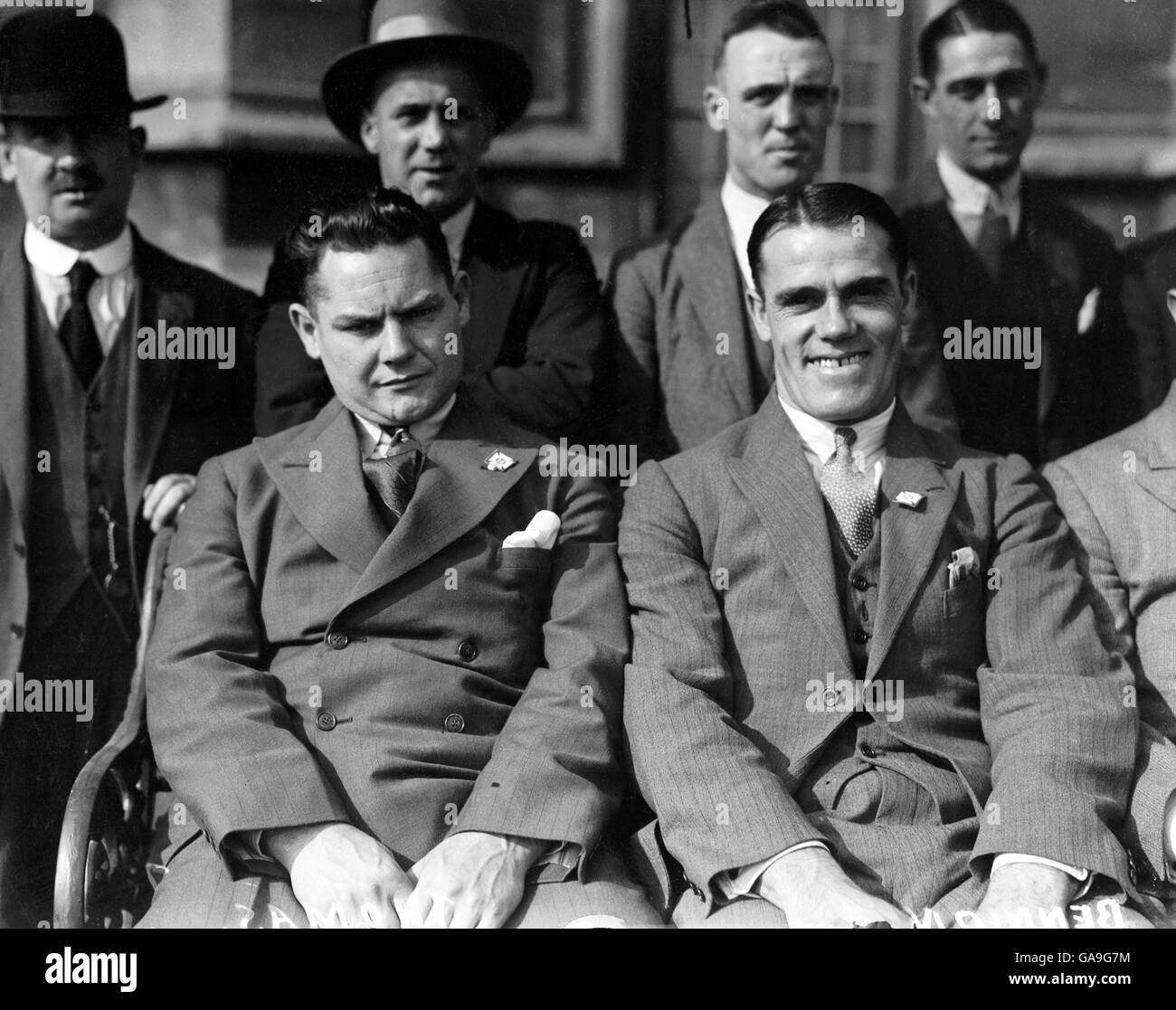 Football - football League Division One - West Ham United / Manchester United. (G-D) Henry Thomas et Ray Bennion, Manchester United Banque D'Images