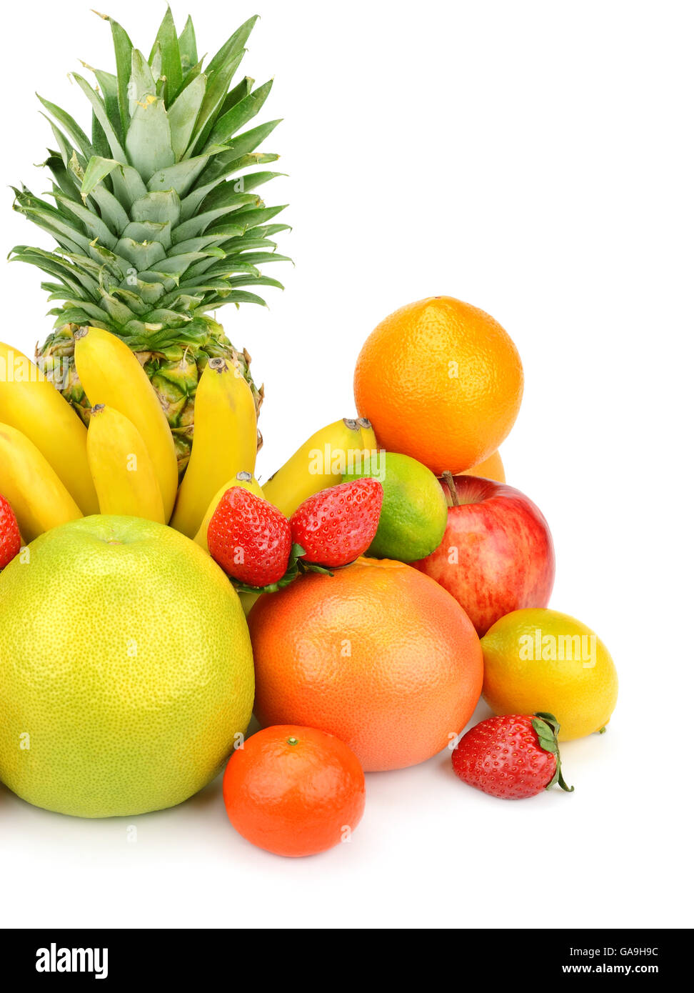 Mise à fruit isolé sur fond blanc Banque D'Images