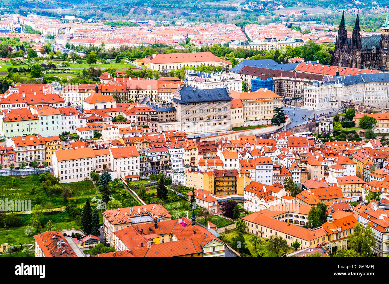 Old Town Square, Prague, vue d'en haut Banque D'Images