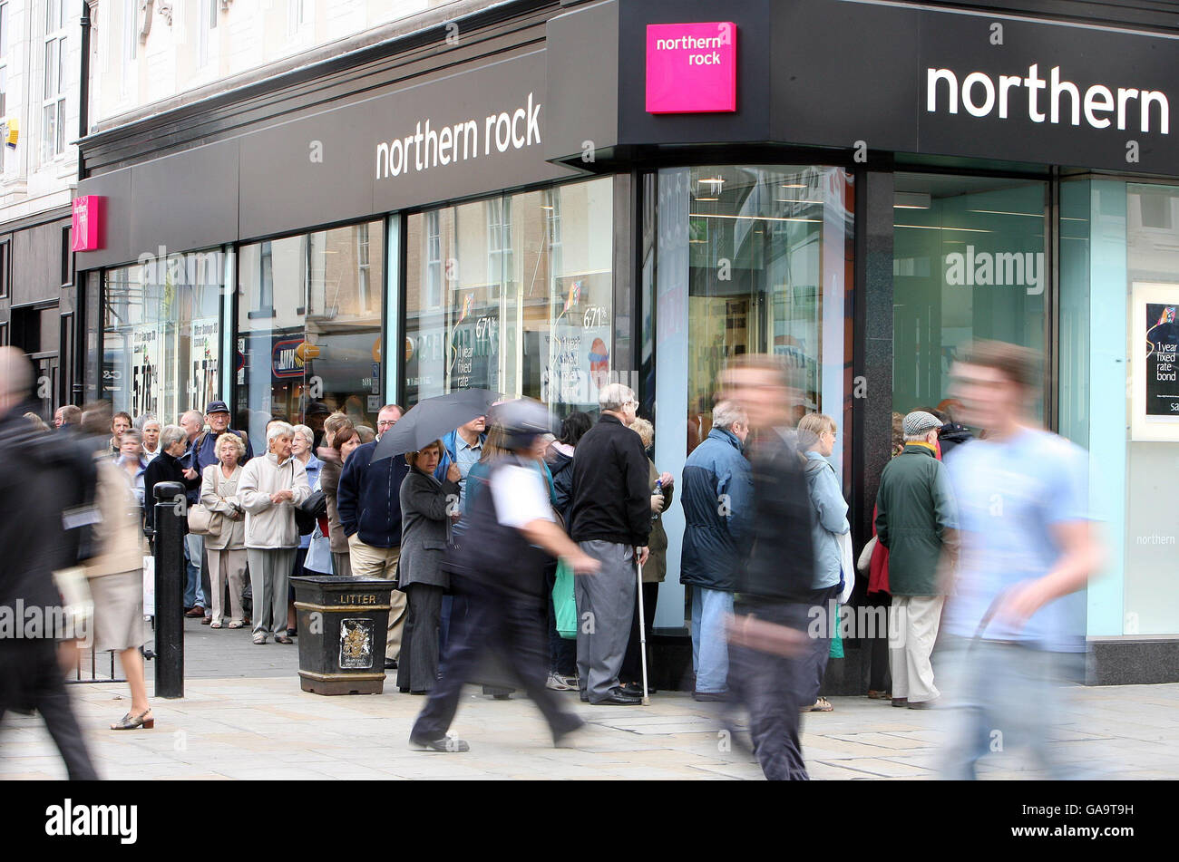 Les clients de Northern Rock a instamment demandé de rester calme Banque D'Images