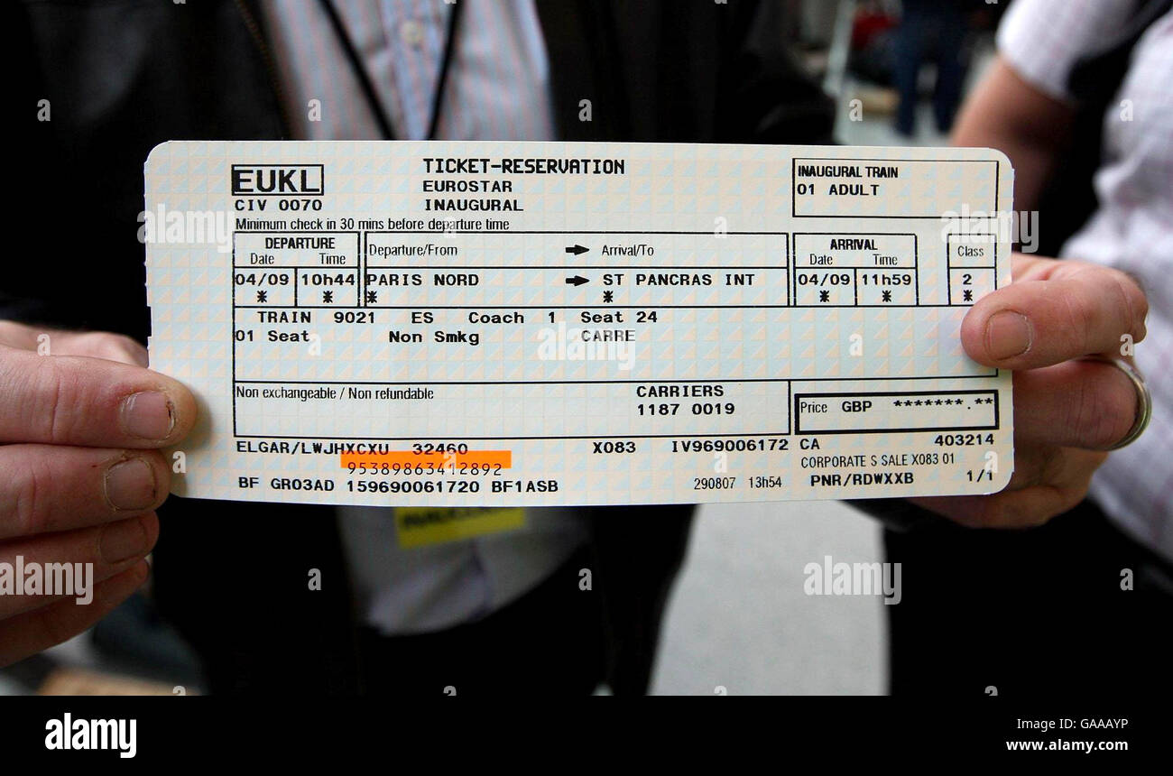 Fait à grande vitesse Eurostar premier voyage Banque D'Images