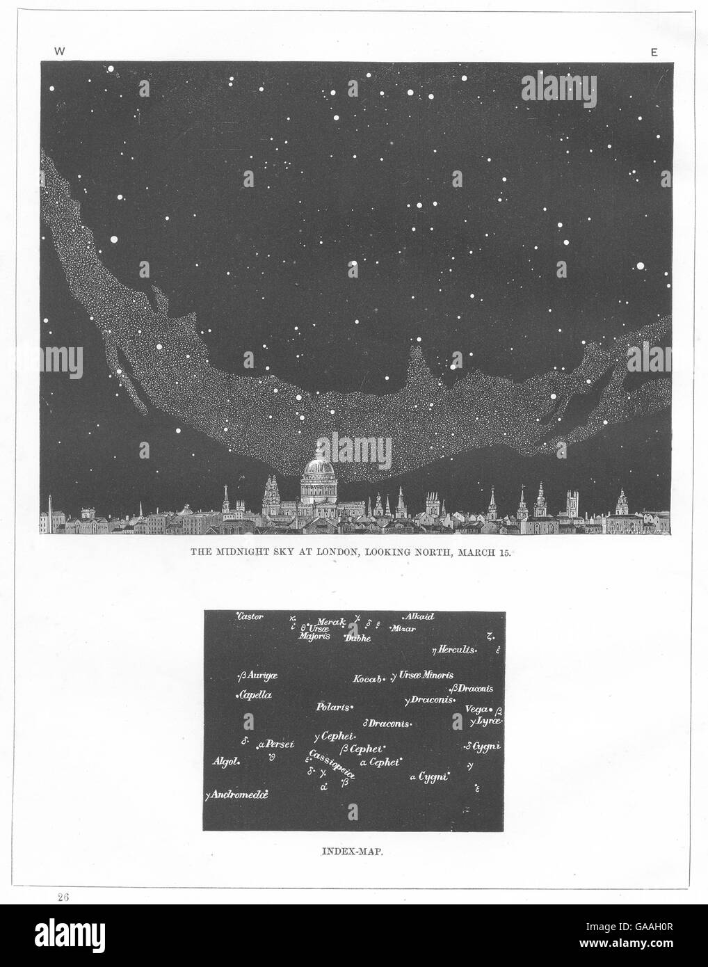 Le ciel obscur à Londres : regardant vers le nord, le 15 mars. St Paul's, old print 1869 Banque D'Images