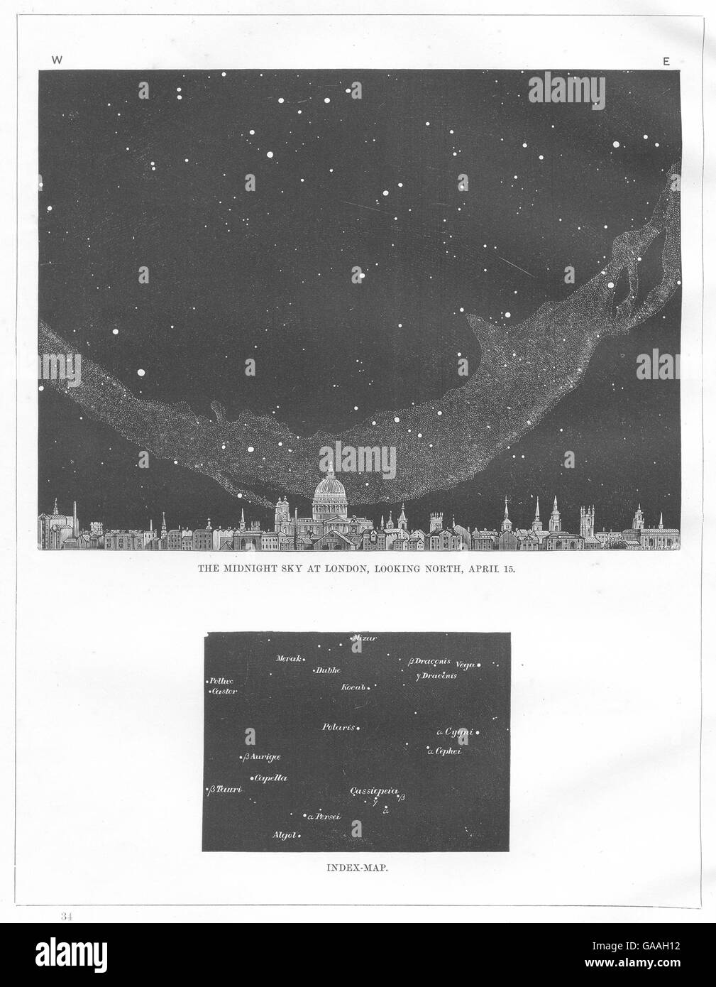 Le ciel obscur à Londres : regardant vers le nord, le 15 avril. St Paul's, old print 1869 Banque D'Images