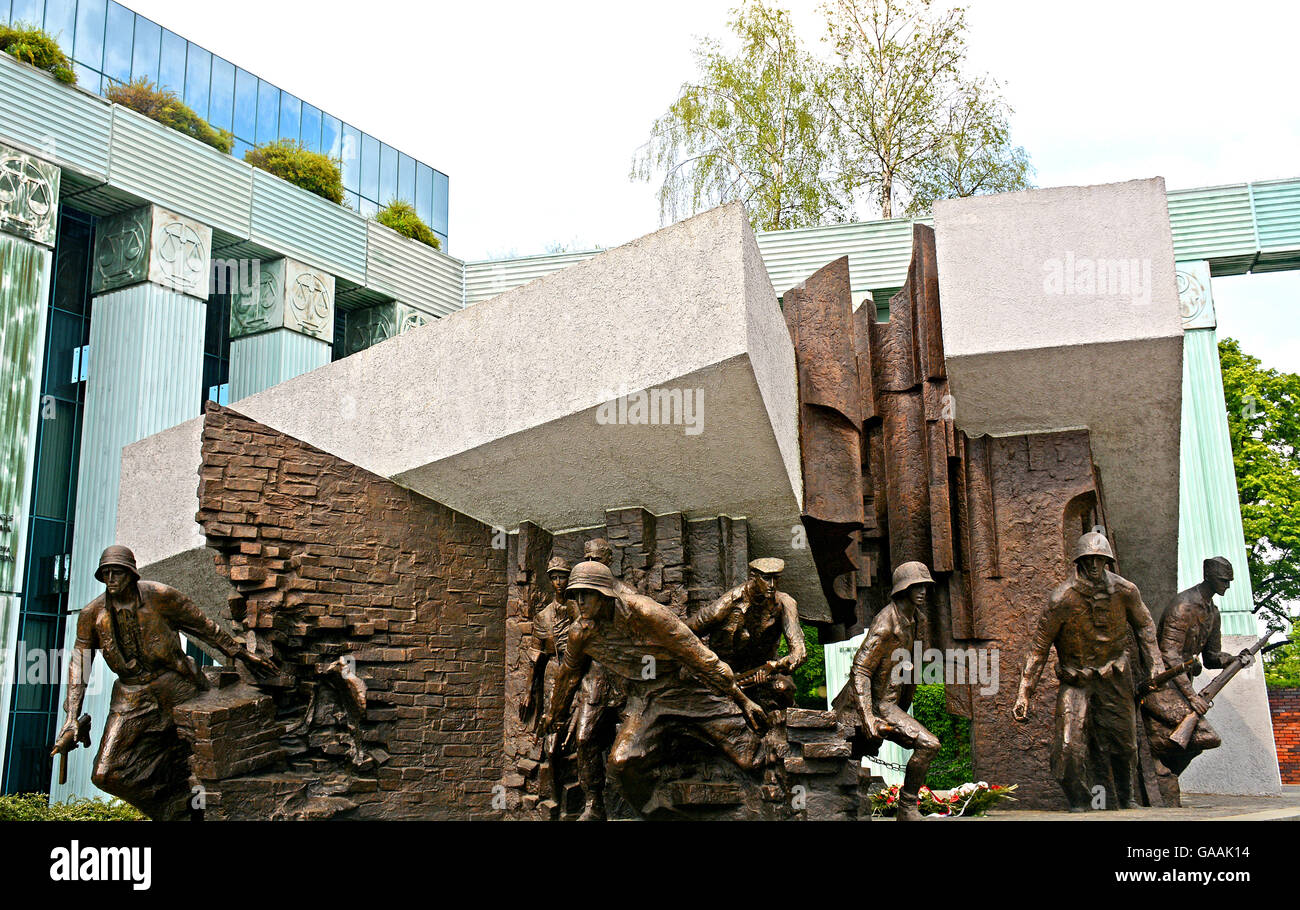 Monument du soulèvement de Varsovie Varsovie Pologne Banque D'Images