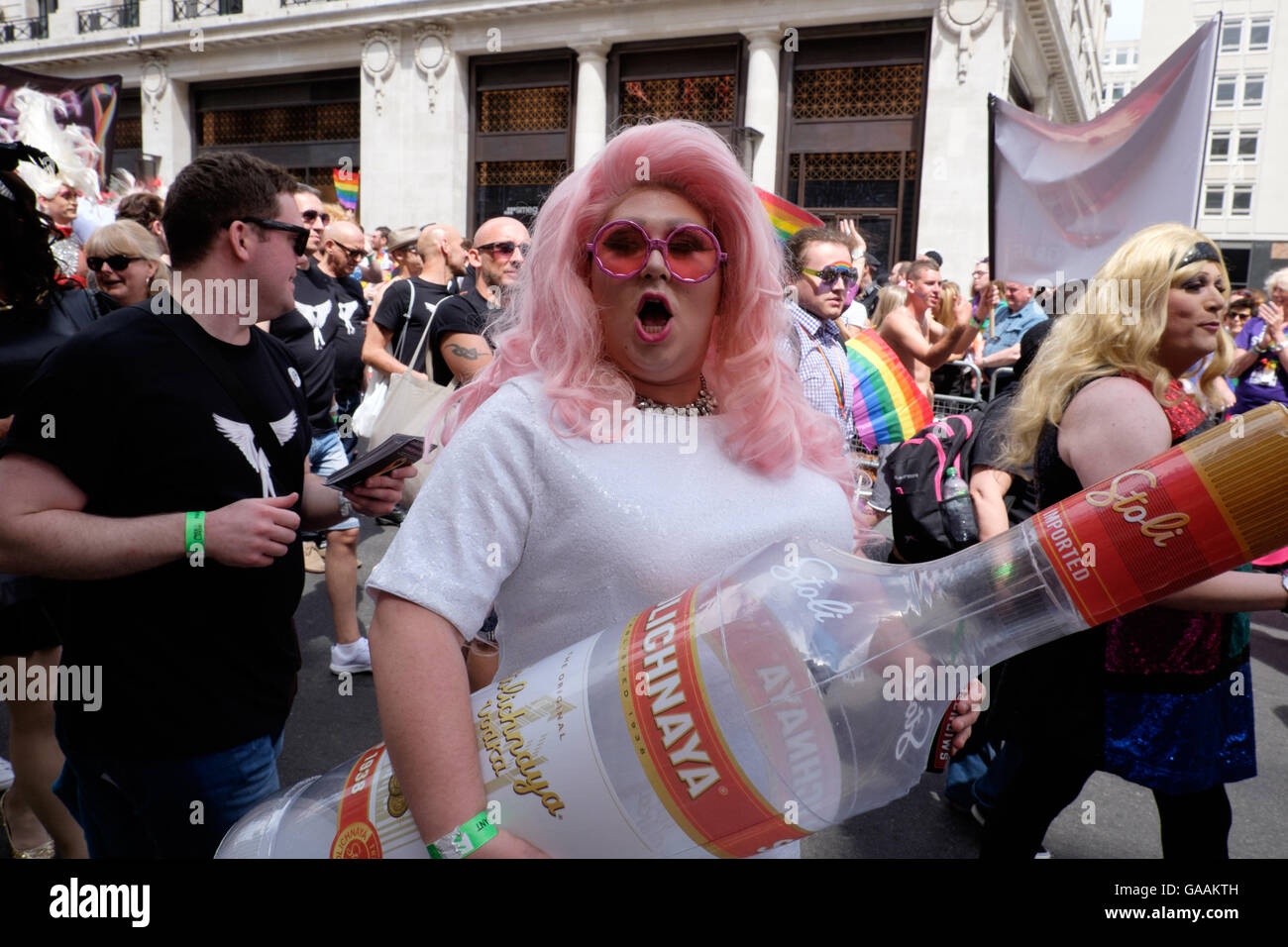 Londres, Royaume-Uni. Image de la parade dans le centre de Londres pour célébrer la fierté 2016. Banque D'Images