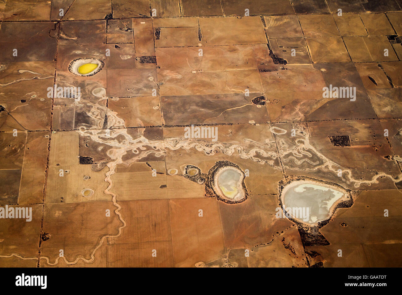 Vue de plan de paysage entre Alice Springs et Perth, Australie, novembre. Banque D'Images
