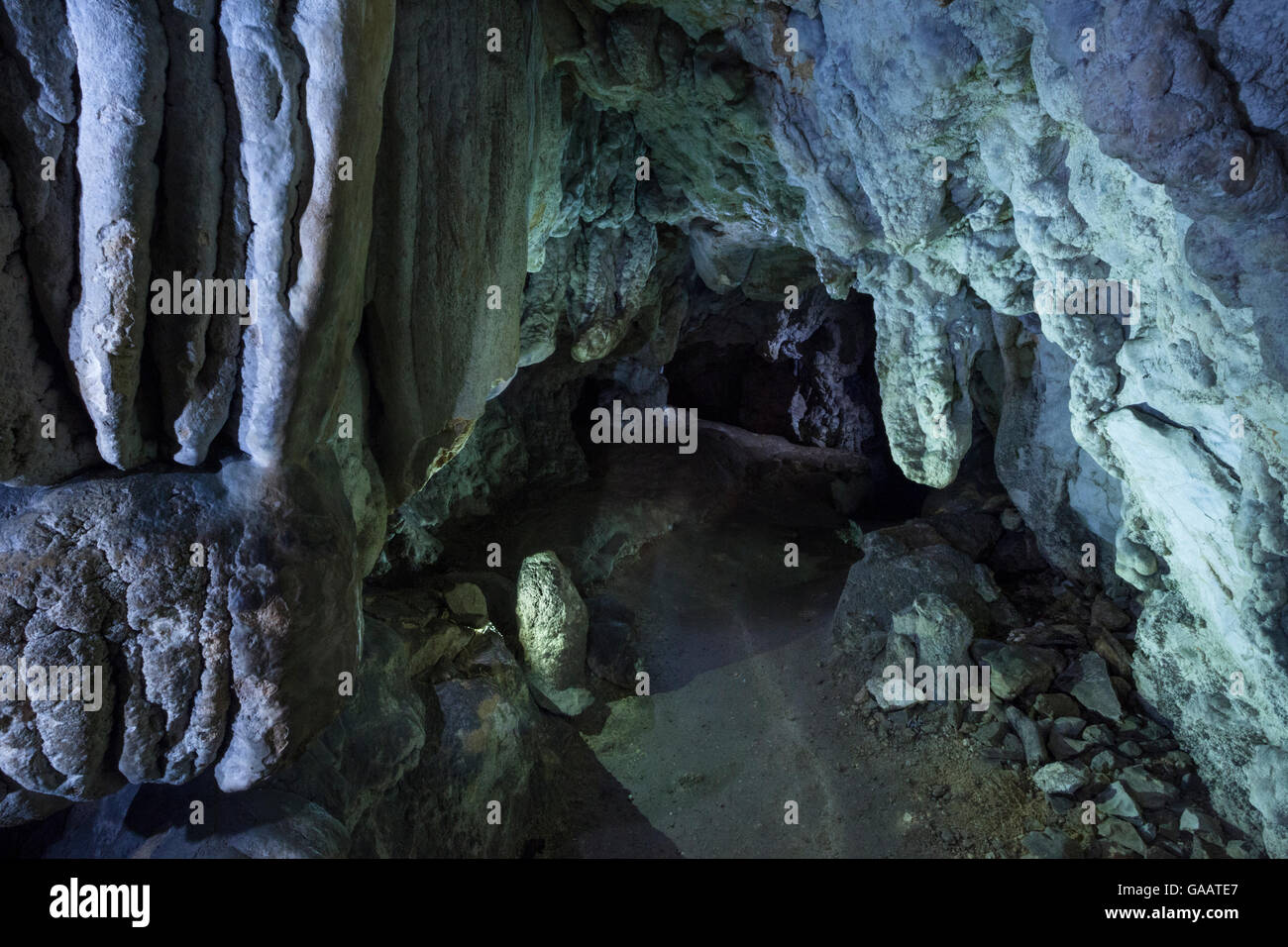 Grotte Supljara, le parc national des Lacs de Plitvice, Croatie. Janvier 2014. Banque D'Images