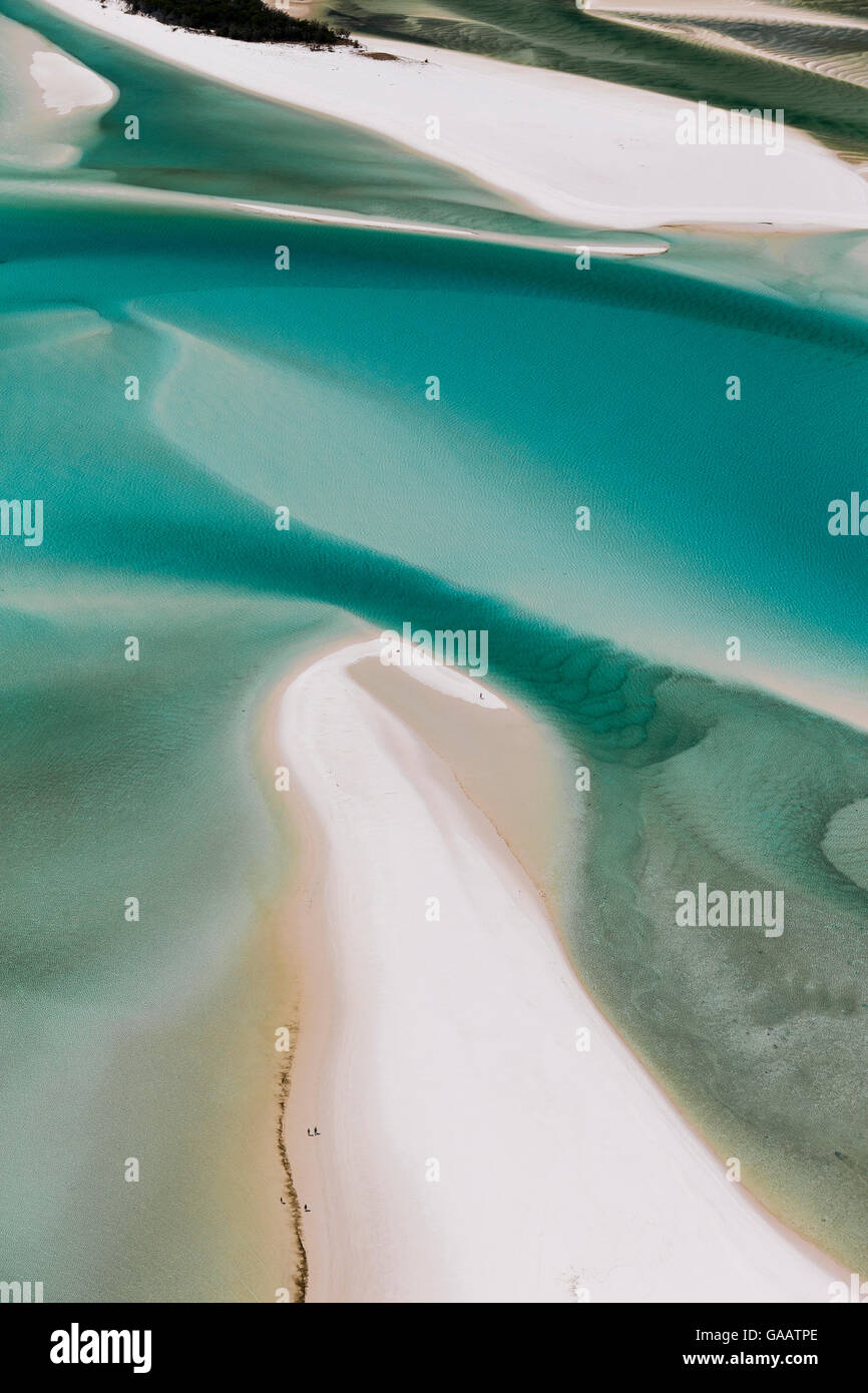 Vue aérienne de l'île de Whitsunday, Whitehaven Beach, Queensland, Australie. Novembre 2012. Banque D'Images