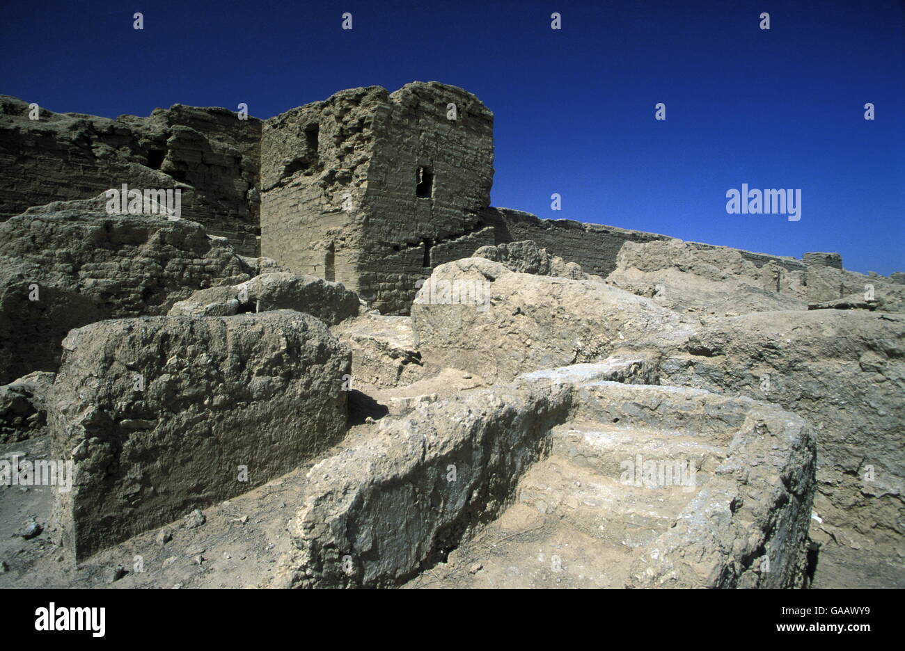 Les ruines de Dura Europos près du village d'Abu Kamal dans l'est de la Syrie au Moyen-Orient Banque D'Images