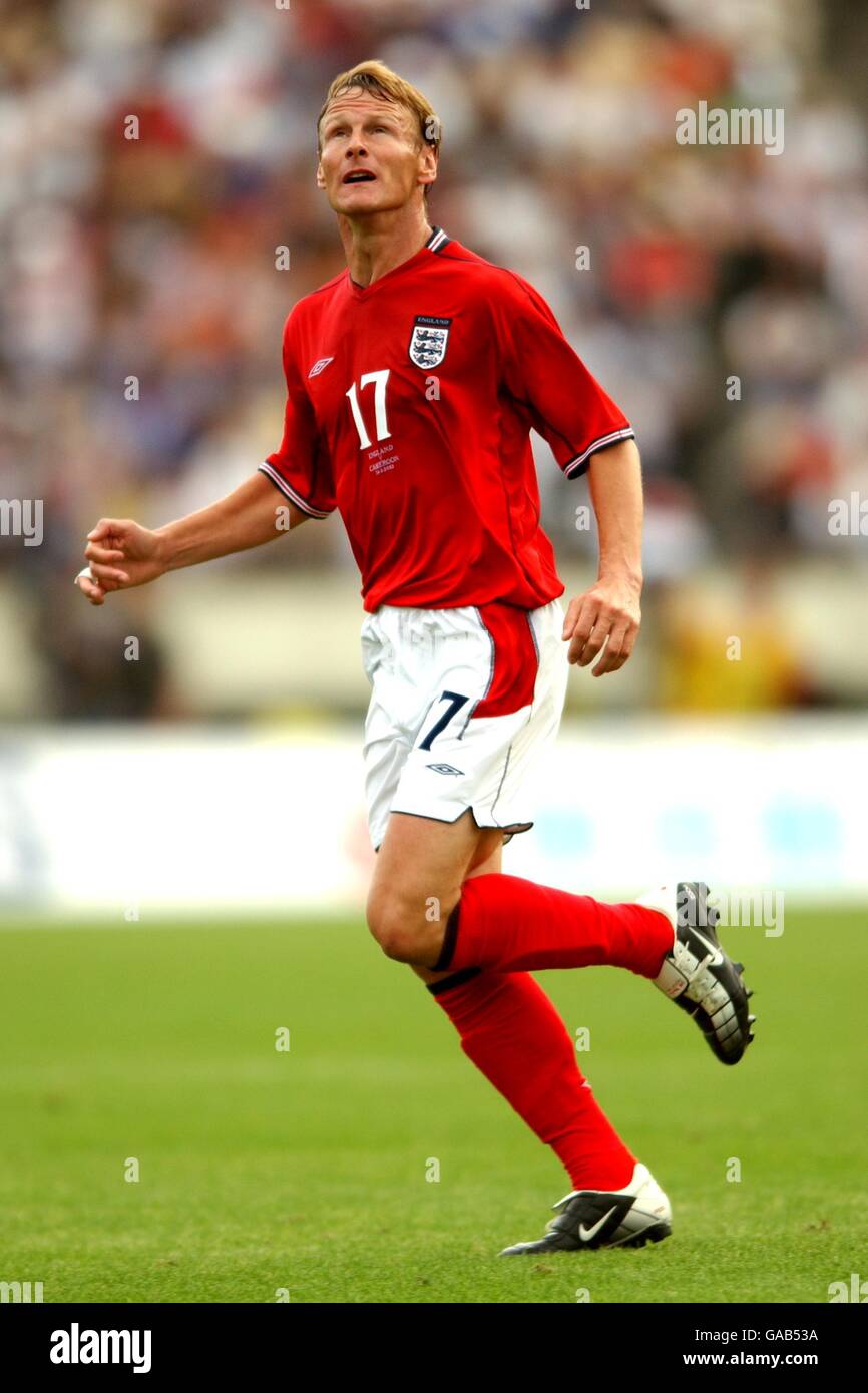 Football international - amical - Angleterre / Cameroun. Teddy Sheringham, Angleterre Banque D'Images