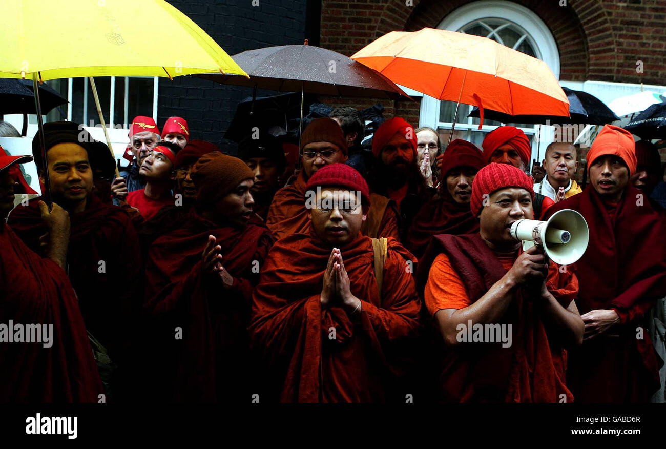 Protestations de Birmanie Banque D'Images