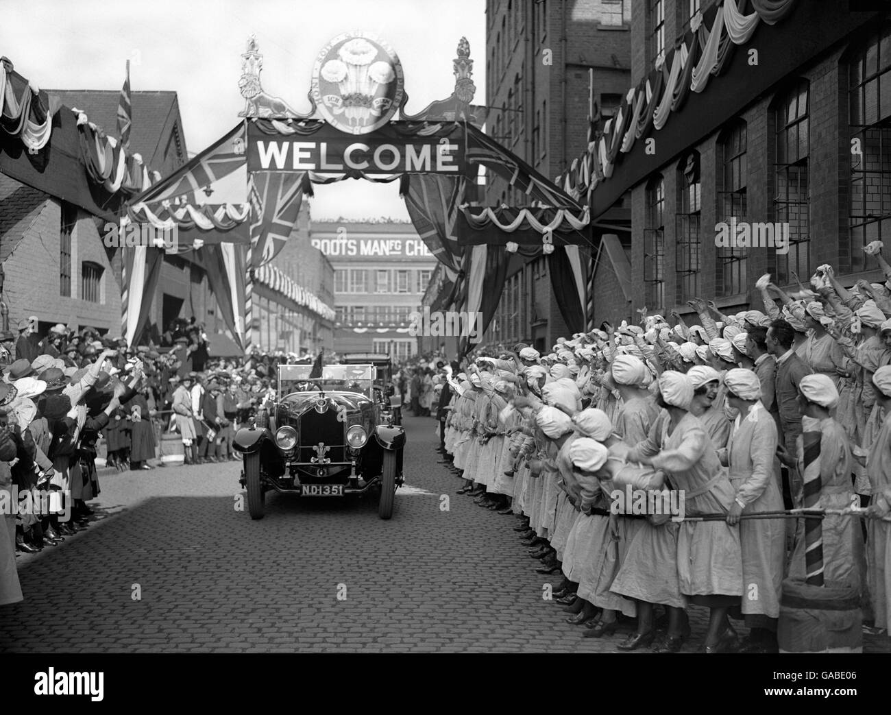 La Couronne britannique - Prince de Galles - Nottingham - 1923 Banque D'Images