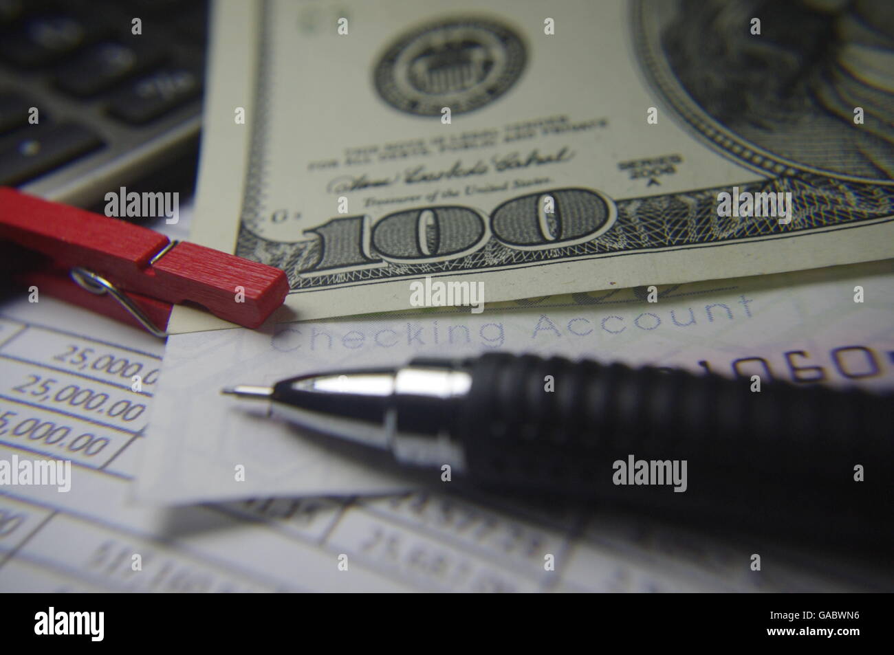 Compte-chèques Dollar Bill Banque D'Images