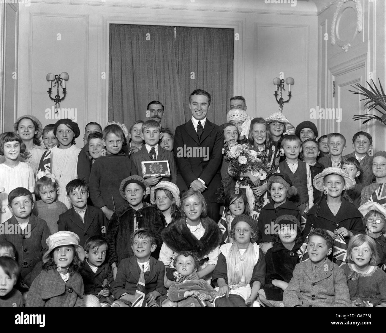 Charlie Chaplin Visites Angleterre Banque D'Images