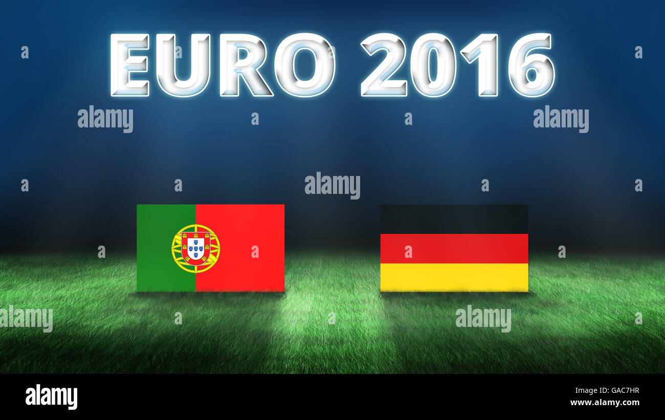 Euro 2016 Portugal vs Allemagne Contexte Banque D'Images