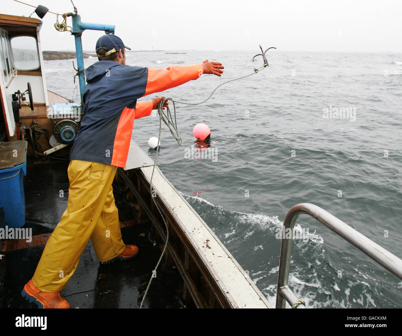 La pêche au homard - Isle of Tiree Banque D'Images
