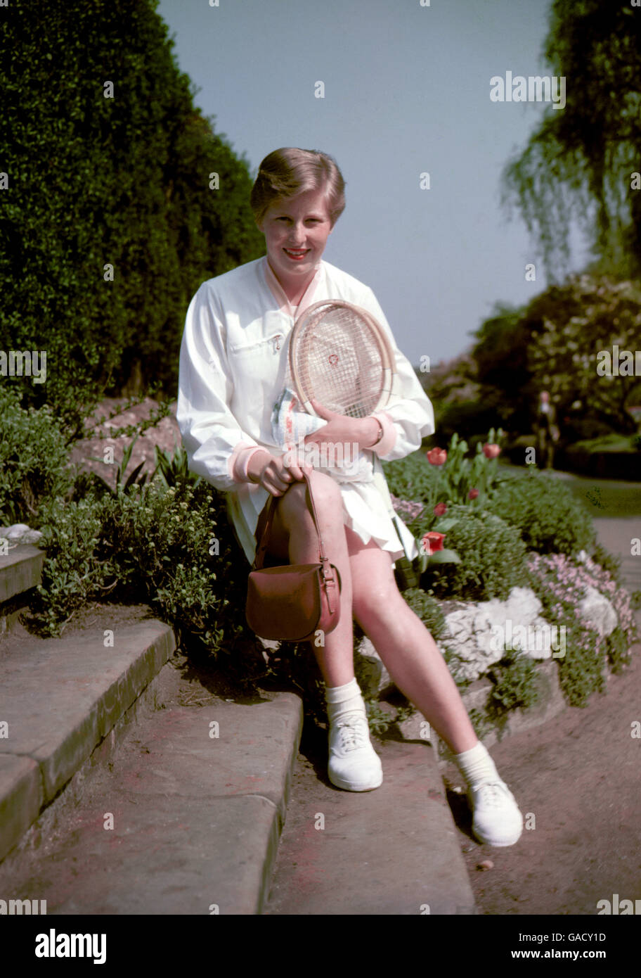 Christine Truman, la championne de tennis junior britannique. Banque D'Images