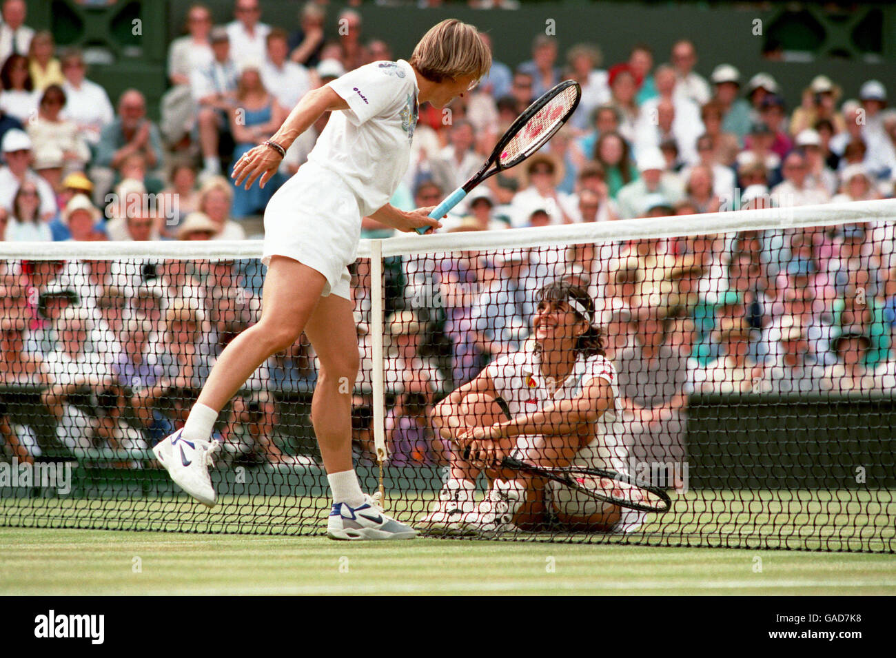 Tennis - Wimbledon - Championnat féminin - Demi-finale - Martina Navratilova v Gigi Gernandez Banque D'Images