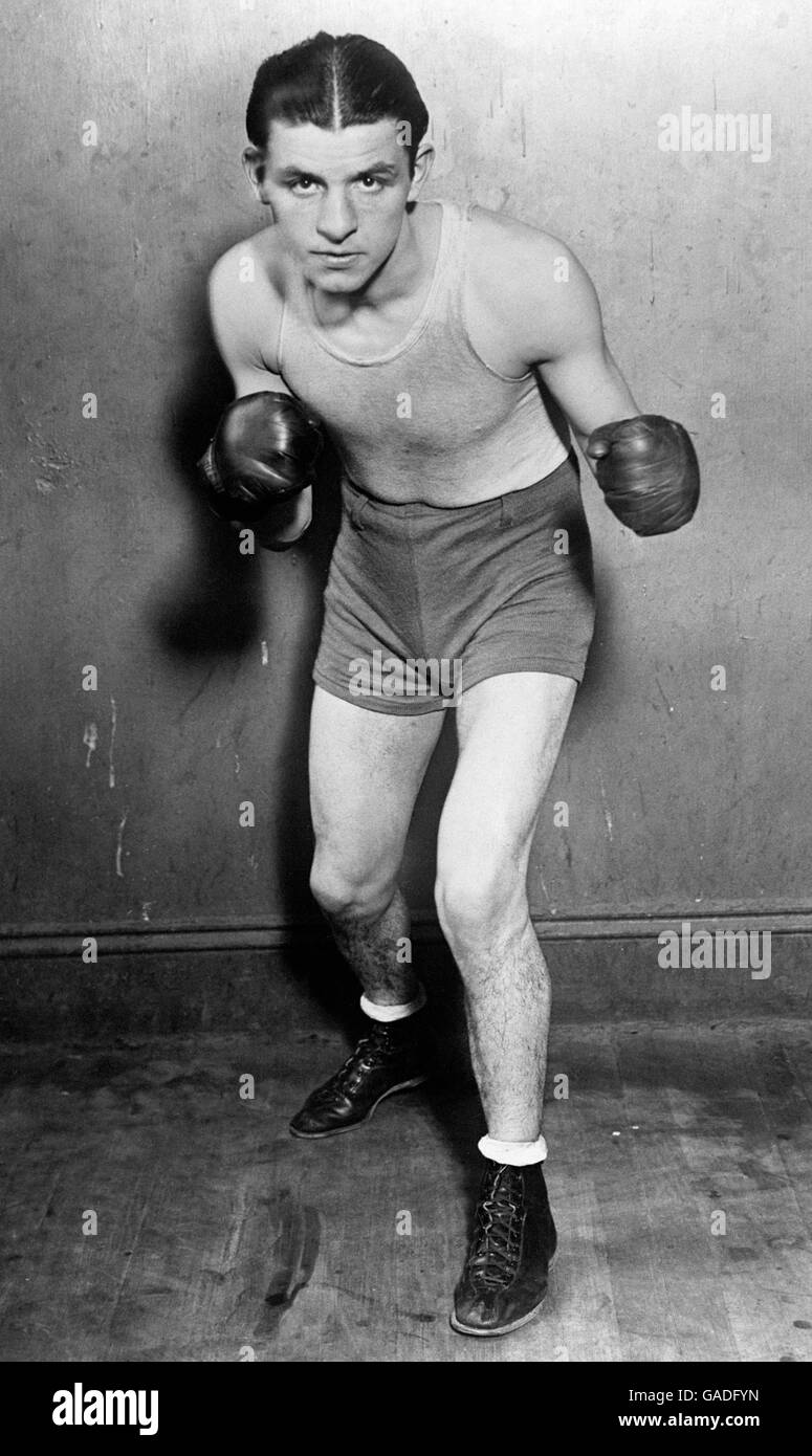 Jack 'Kidn' Berg, un boxeur de l'est de Londres, alias 'le tourbillon de Whitechapel'. Banque D'Images