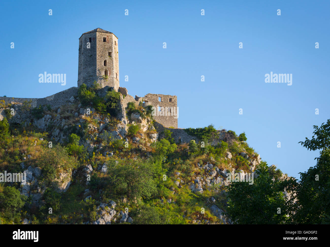 Pocitelj, République serbe de Bosnie et Herzégovine. Pocitelj, citadelle du 14ème siècle la forteresse. Banque D'Images
