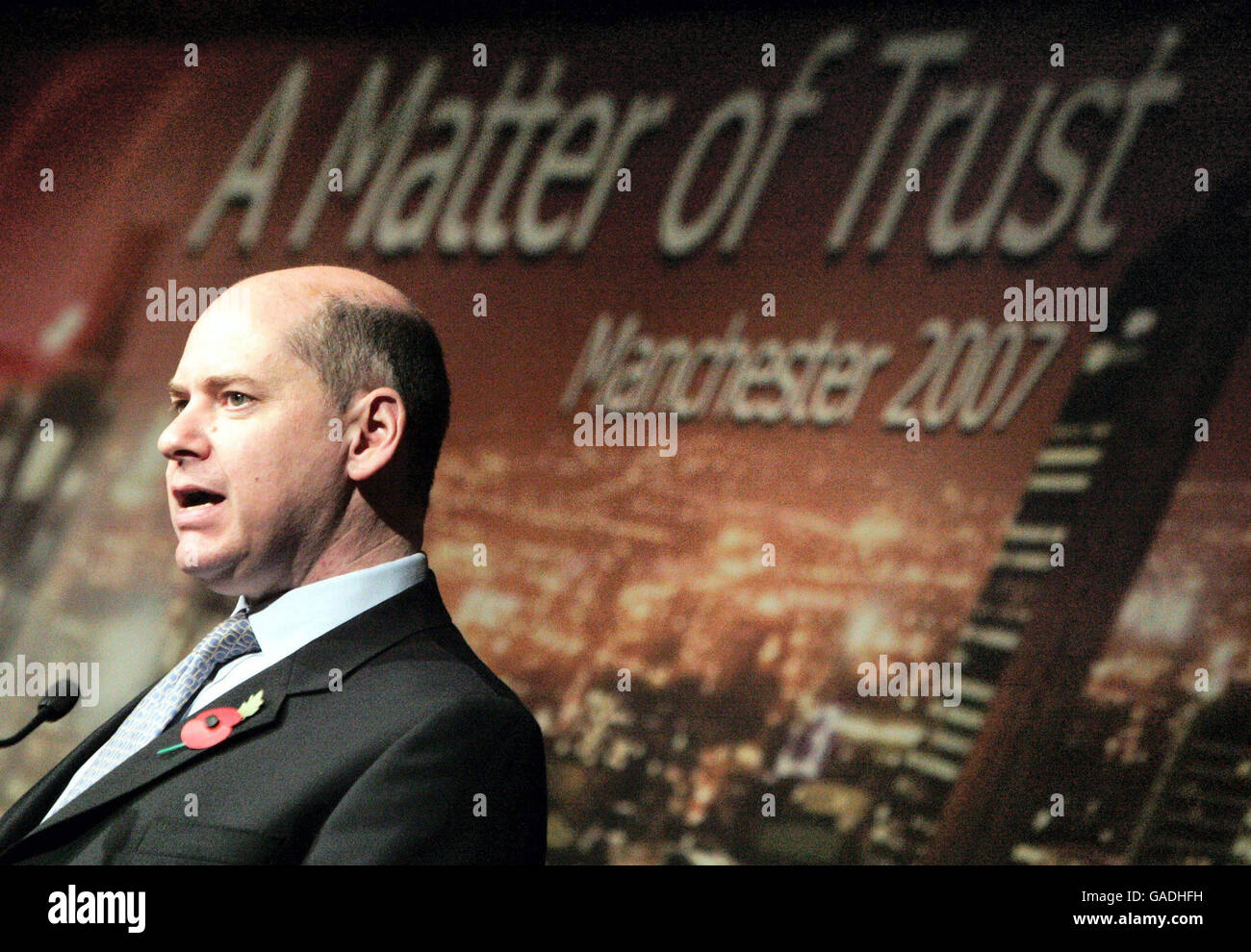 Jonny Evans, le directeur général de MI5, le service britannique de sécurité intérieure et de contre-renseignement, s'adresse aujourd'hui à la conférence annuelle 2007 de la Society of Editors, à Manchester. Banque D'Images