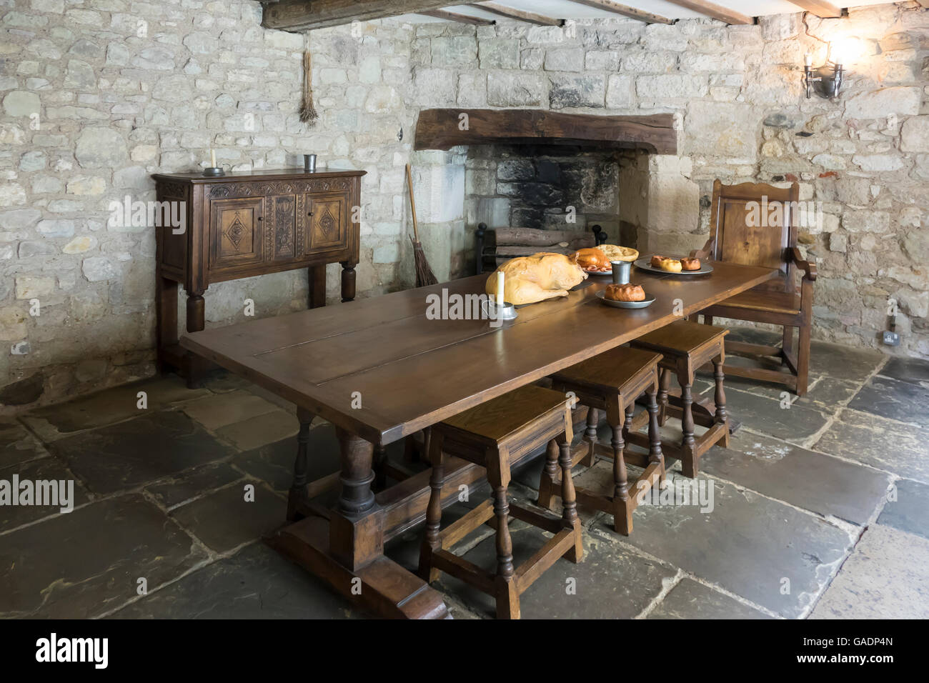 L'Angleterre, dans le Hampshire, à l'île de Wight, Yarmouth, la chambre de maître canonnier du Château Banque D'Images