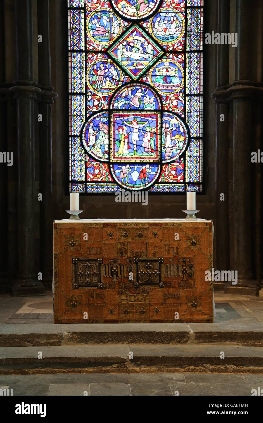 Autel de la chapelle des Saints et martyrs de la Cathédrale de Canterbury. Canterbury, Angleterre. Banque D'Images