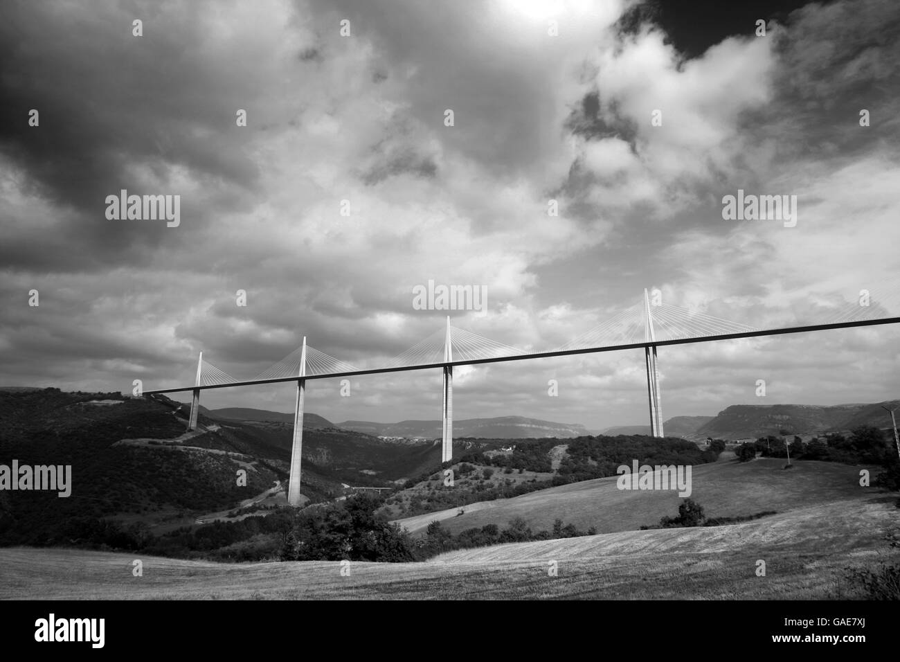 Partie du Viaduc Milleau dans le Sud de la France Banque D'Images