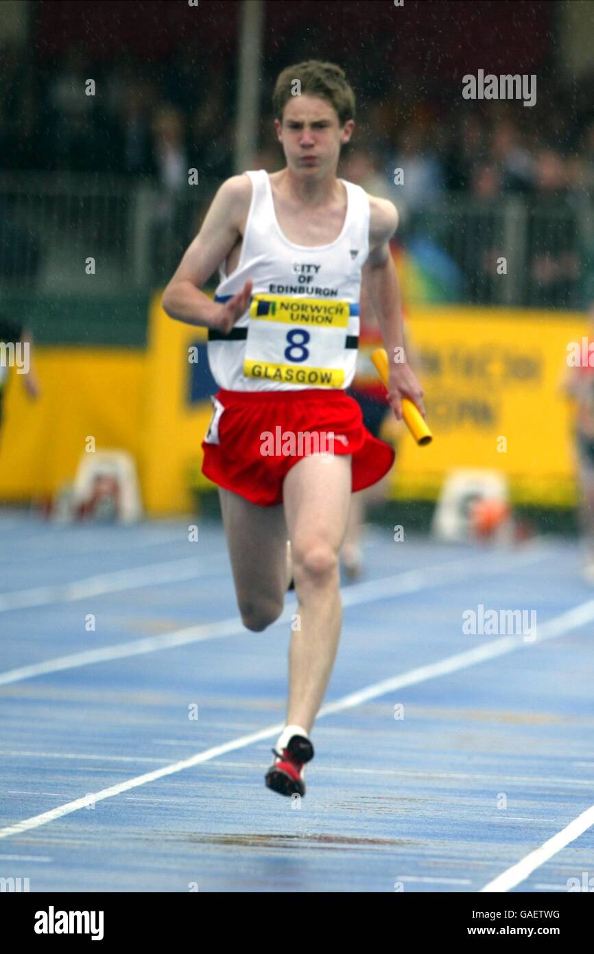 Athlétisme - Norwich Union défi - de moins de 15 hommes du 4x100 mètres Banque D'Images