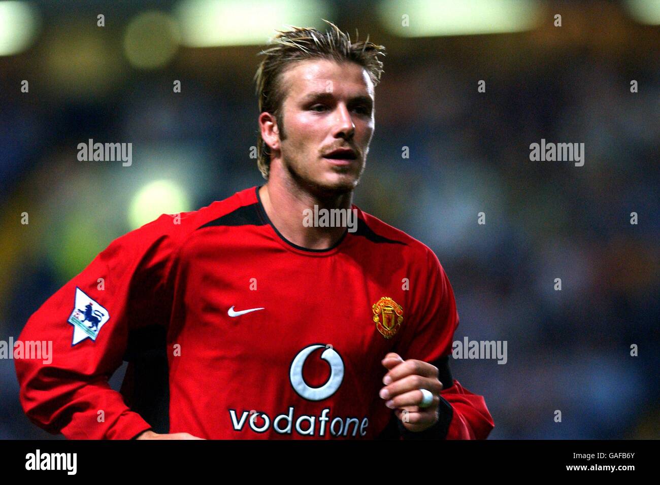 Football - FA Barclaycard Premiership - Chelsea / Manchester United. David Beckham, Manchester United Banque D'Images