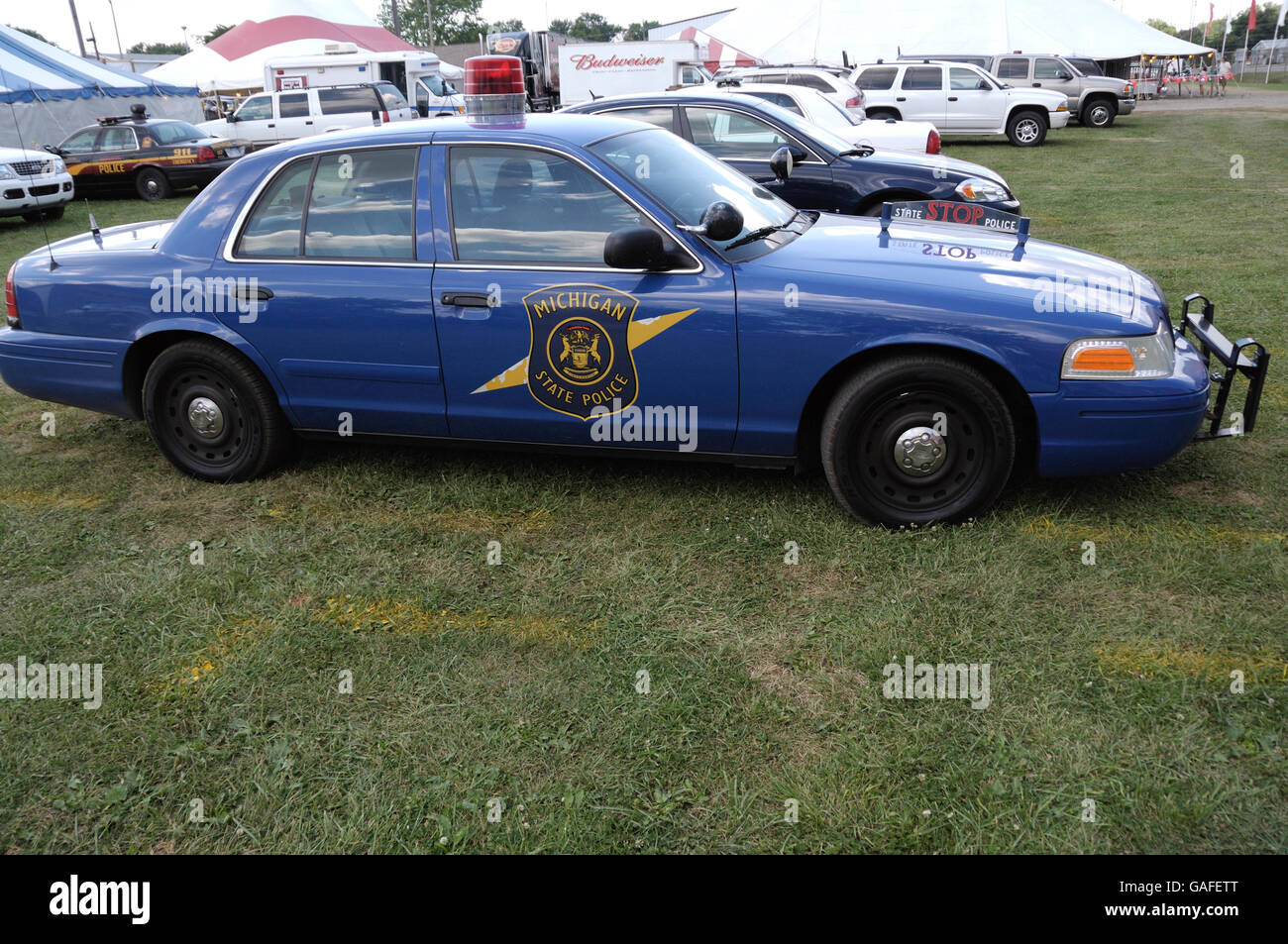 Voiture de police de l'État du Michigan Banque D'Images